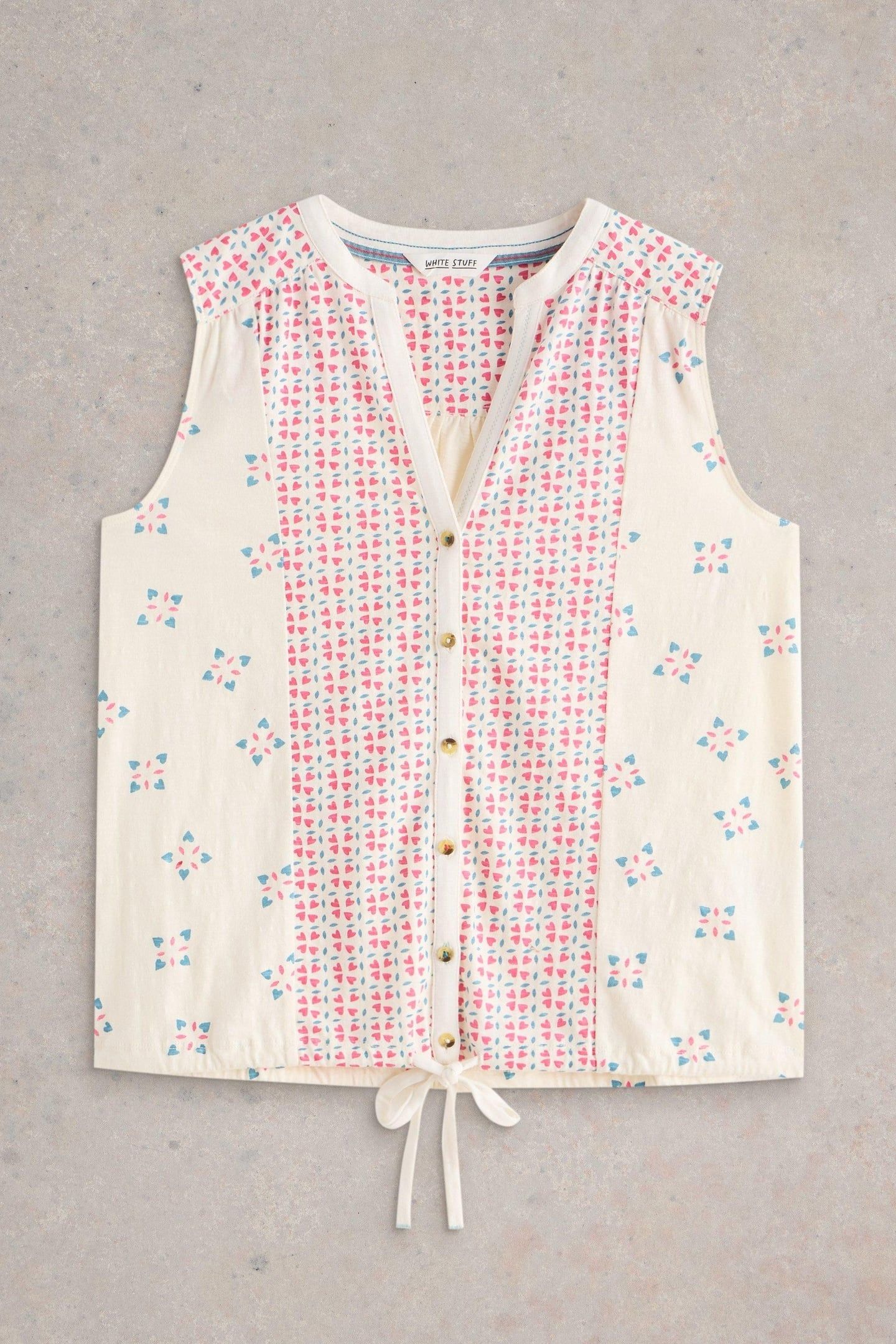 TULIP SLEEVELESS SHIRT PINK PRINT 4