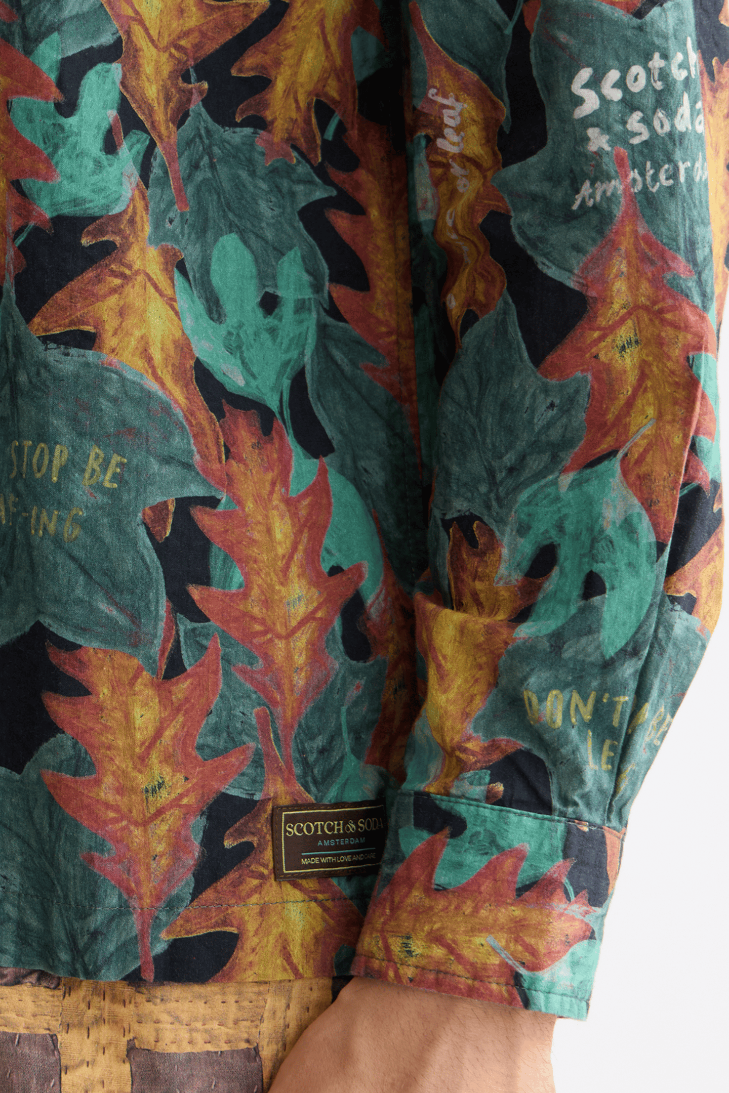 STRUCTURED PRINTED SHIRT CAMO LEAF AOP 7