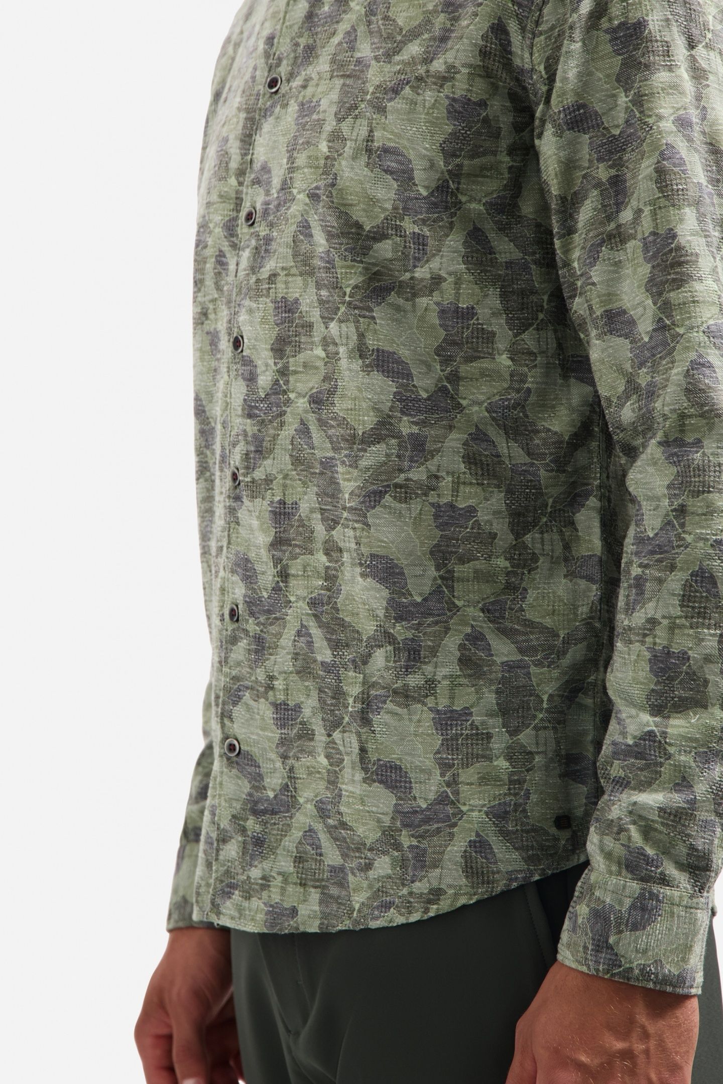SHIRT ALLOVER PRINTED JACQUARD DARK GREEN 7