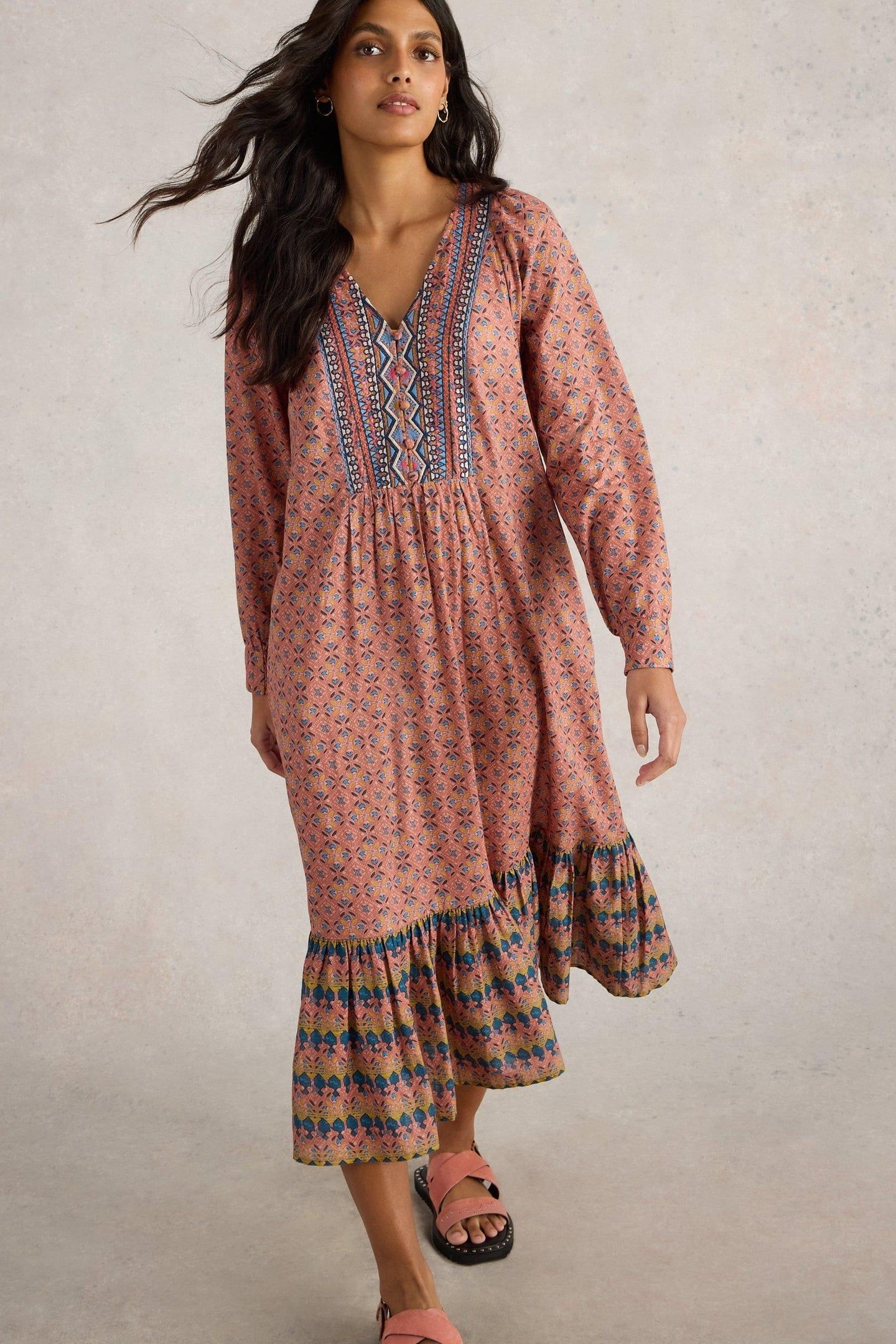 ABIGAIL EMBROIDERED DRESS PINK MULTI 1