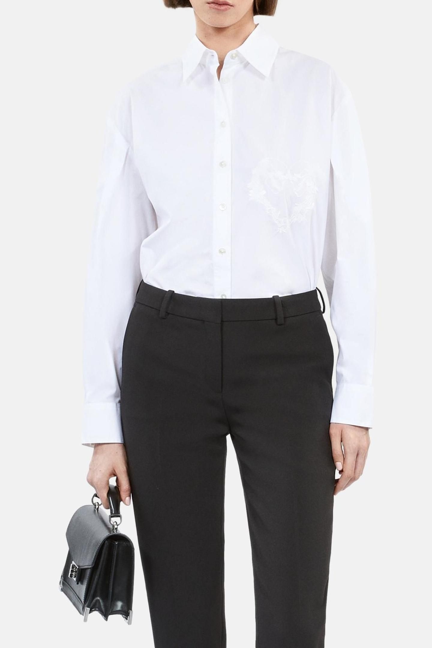 LONG-SLEEVED SHIRT WITH EMBROIDERY DETAIL WHITE 3