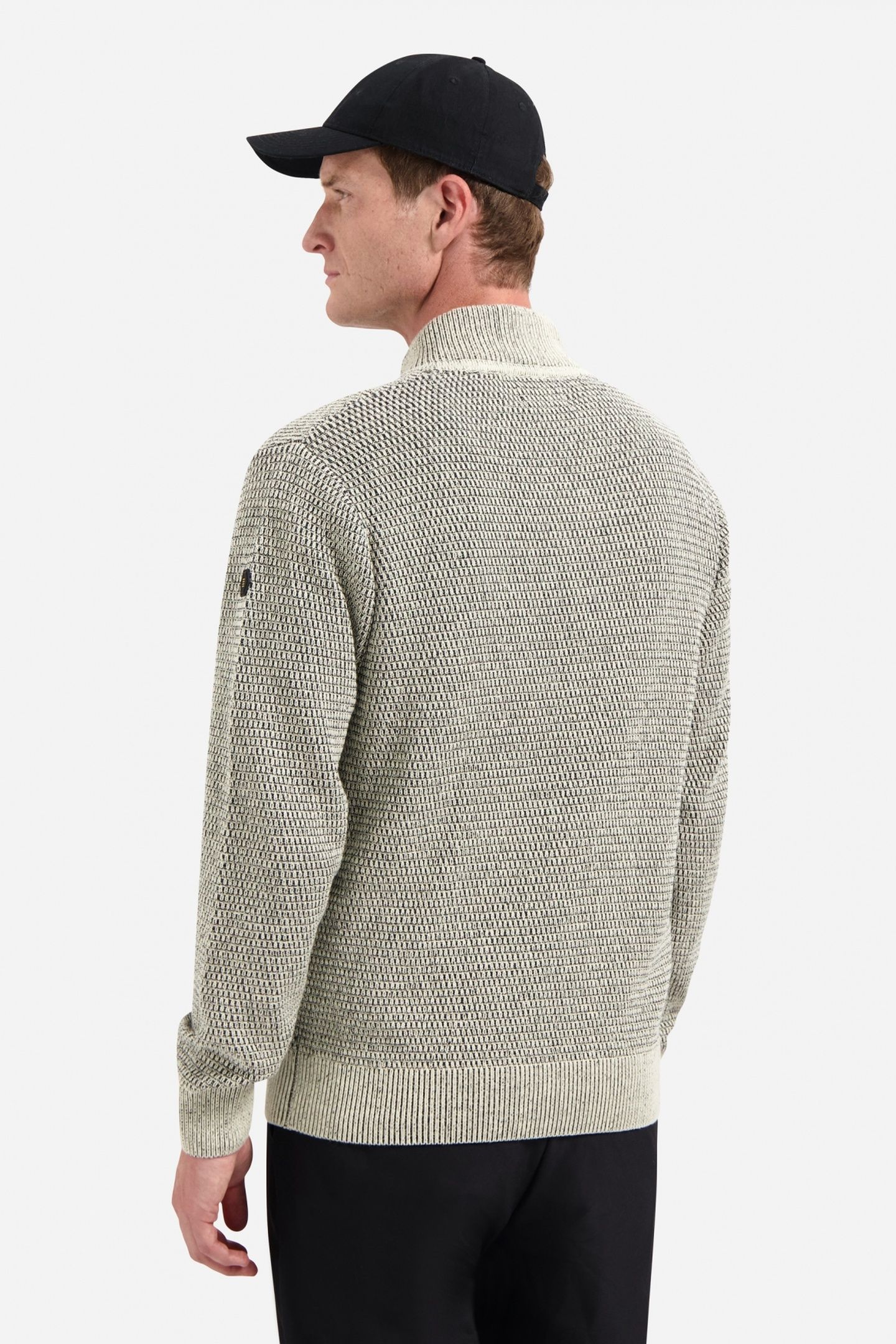 PULLOVER HALF ZIPPER 2 COLOURED MELANGE STONE 4