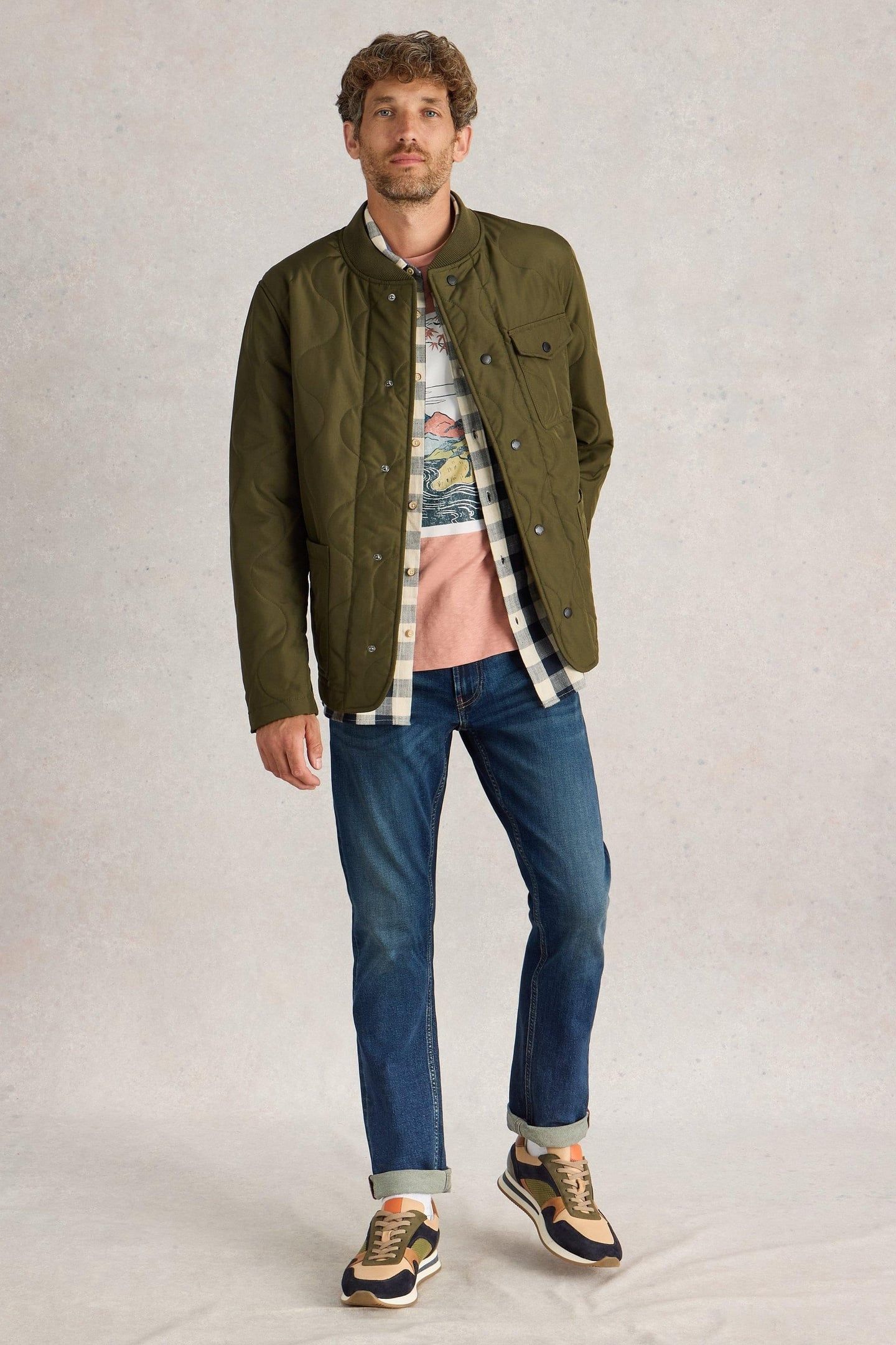 TENBY QUILTED JACKET KHAKI GREEN 1