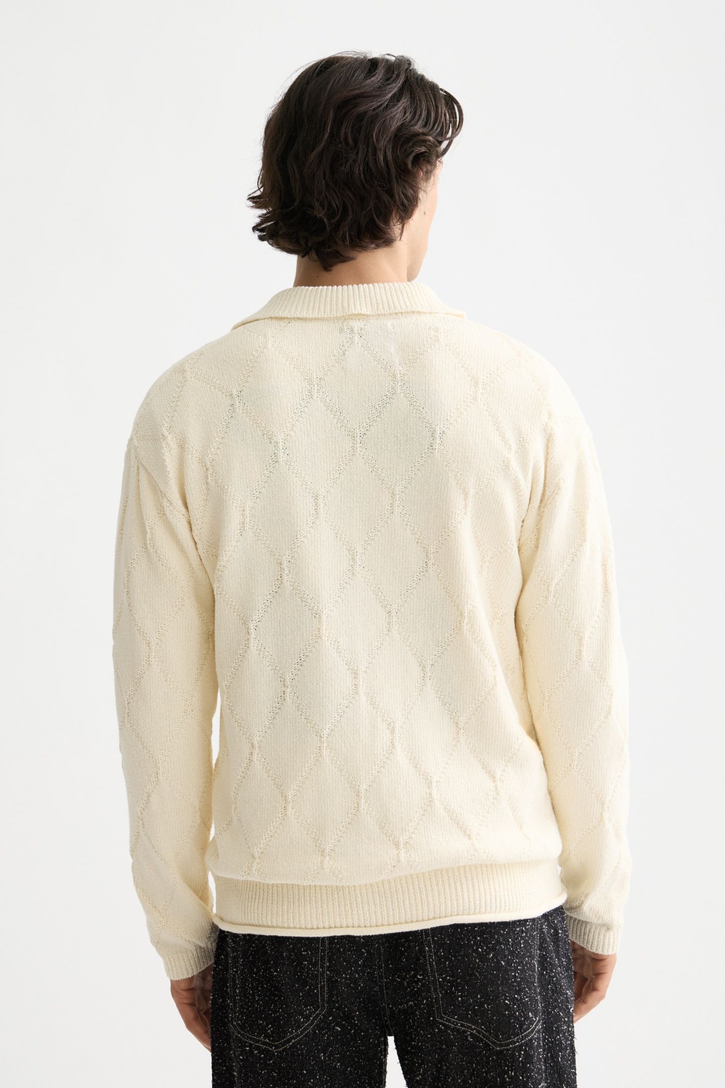 OPEN WORK LONG SLEEVE SHIRT EGGNOG 2