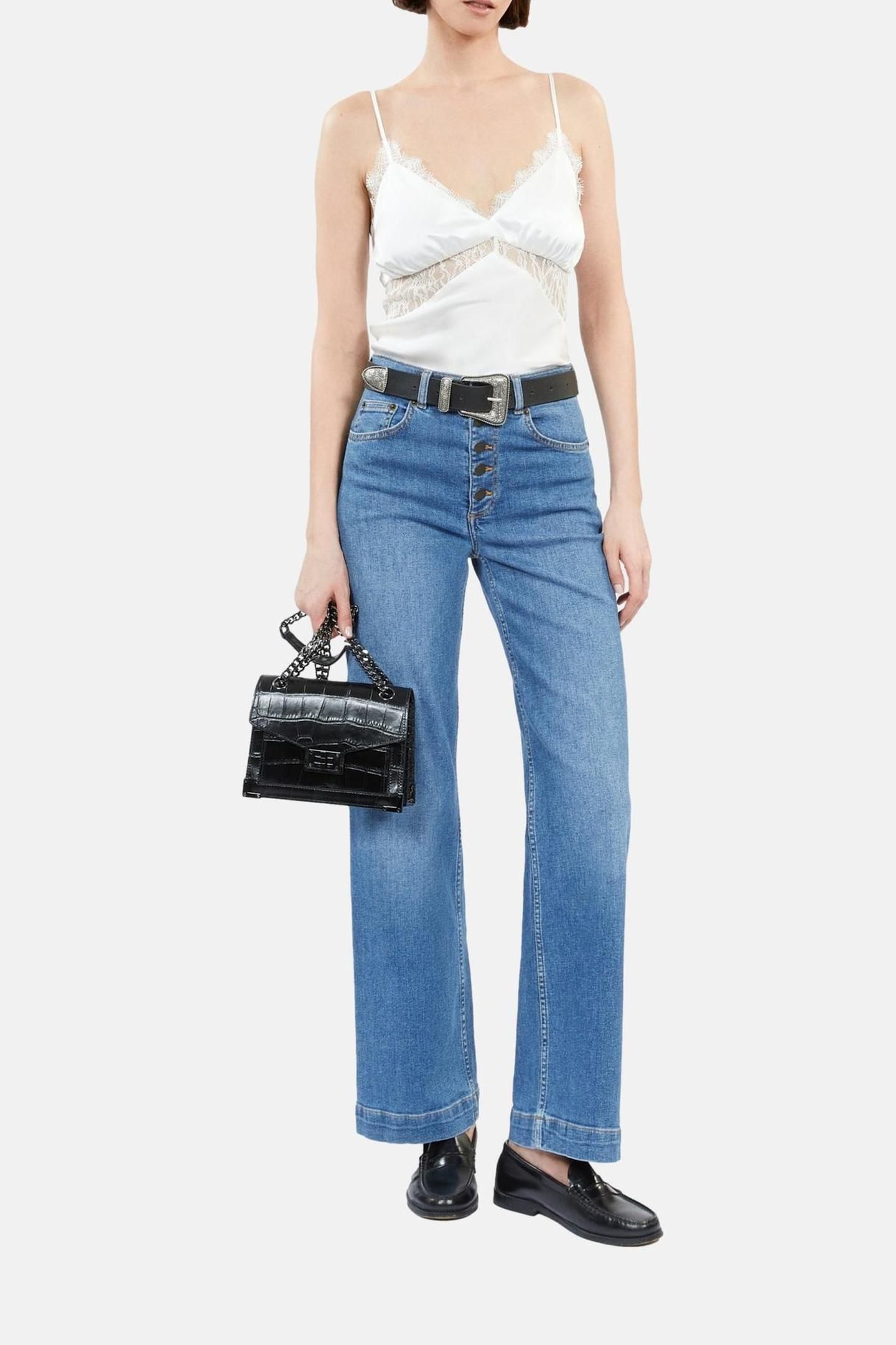 SILK STRAP TOP WITH LACE ECRU 3
