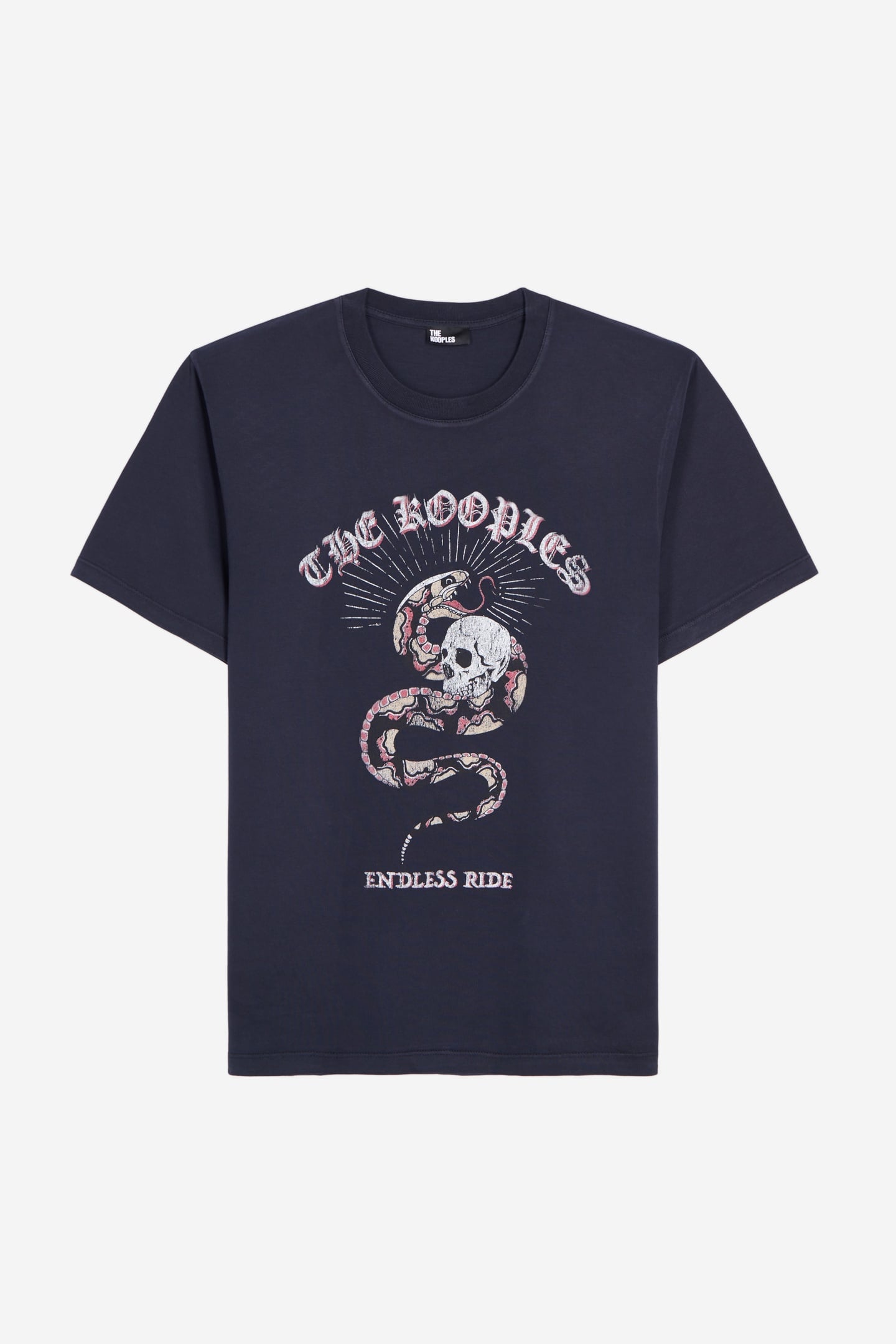 SHORT-SLEEVED T-SHIRT WITH SNAKE PRINT WASHED NAVY 4