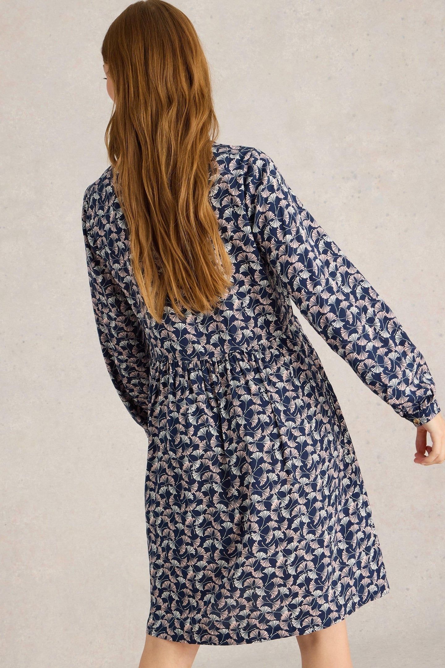 PENELOPE ECO VERO DRESS NAVY PRINT 3