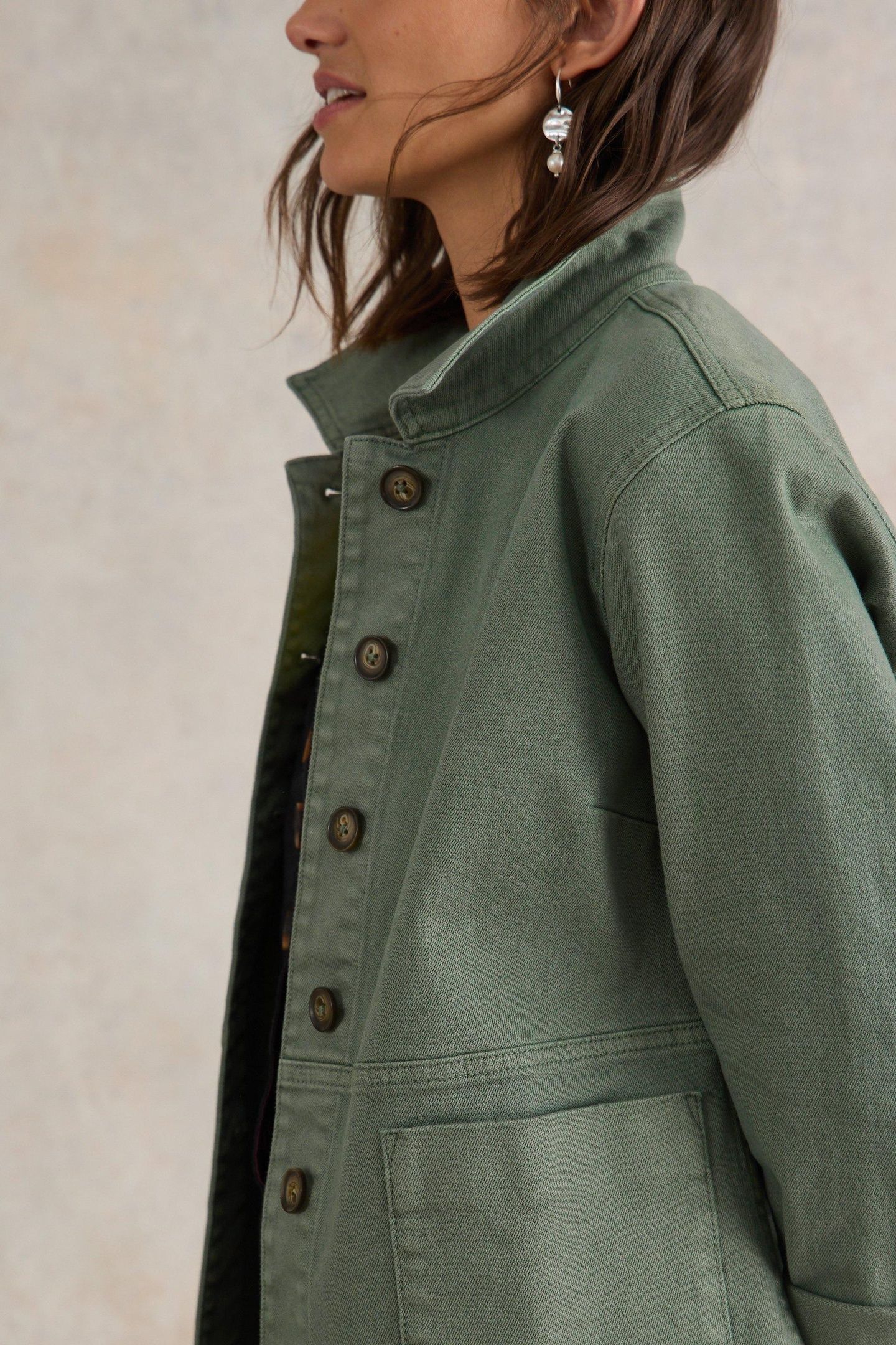 CARRIE DENIM JACKET MID GREEN 6