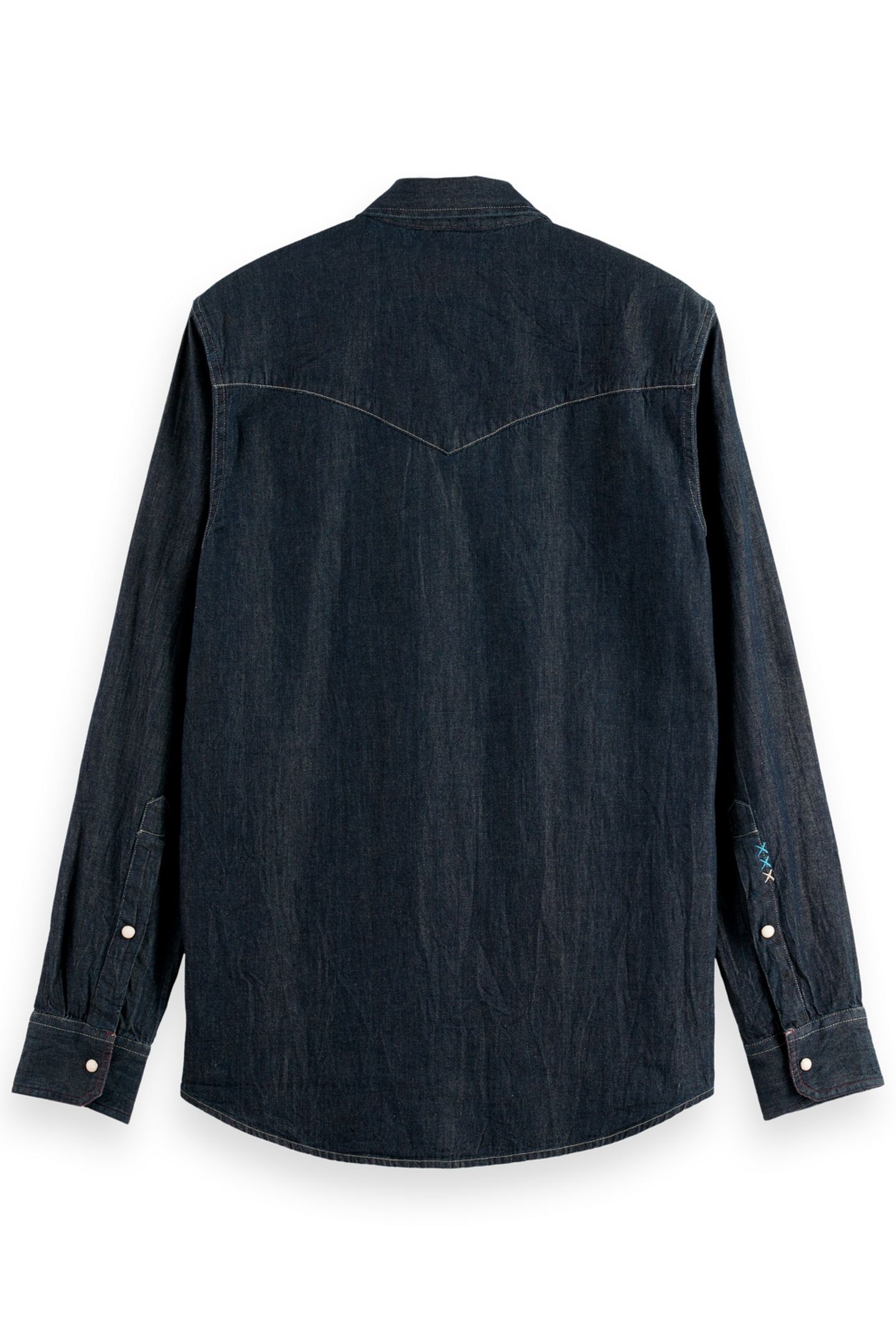 REGULAR FIT WESTERN SHIRT IN DARK DENIM — PAINT IT BLAUW 2