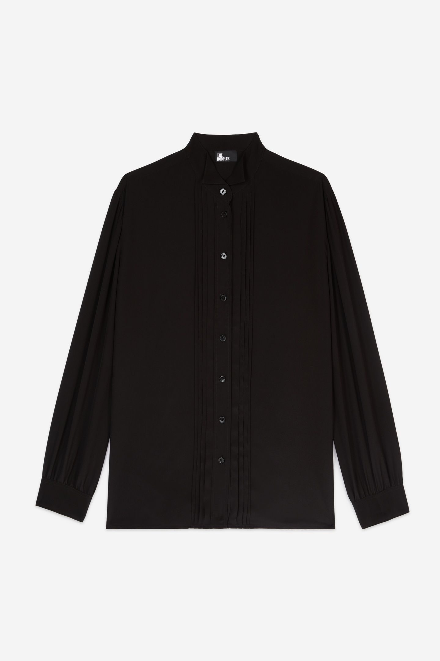 LONG-SLEEVED SHIRT WITH PLEATED DETAIL BLACK 5