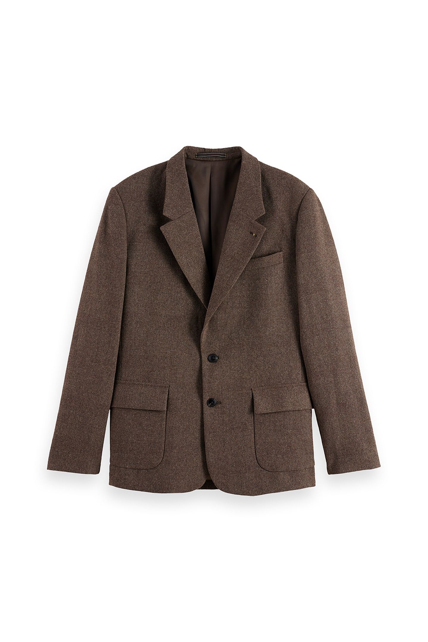 YARN-DYED WOOL BLEND RELAXED FIT BLAZER DEMITASSE PATCHWORK  3