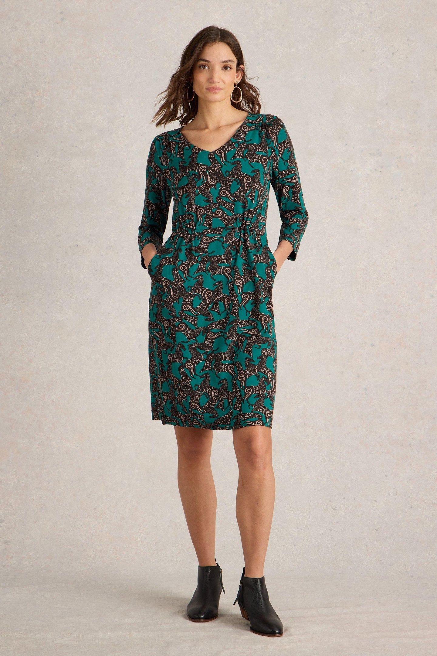 TALLIE JERSEY DRESS BLACK MULTI 1