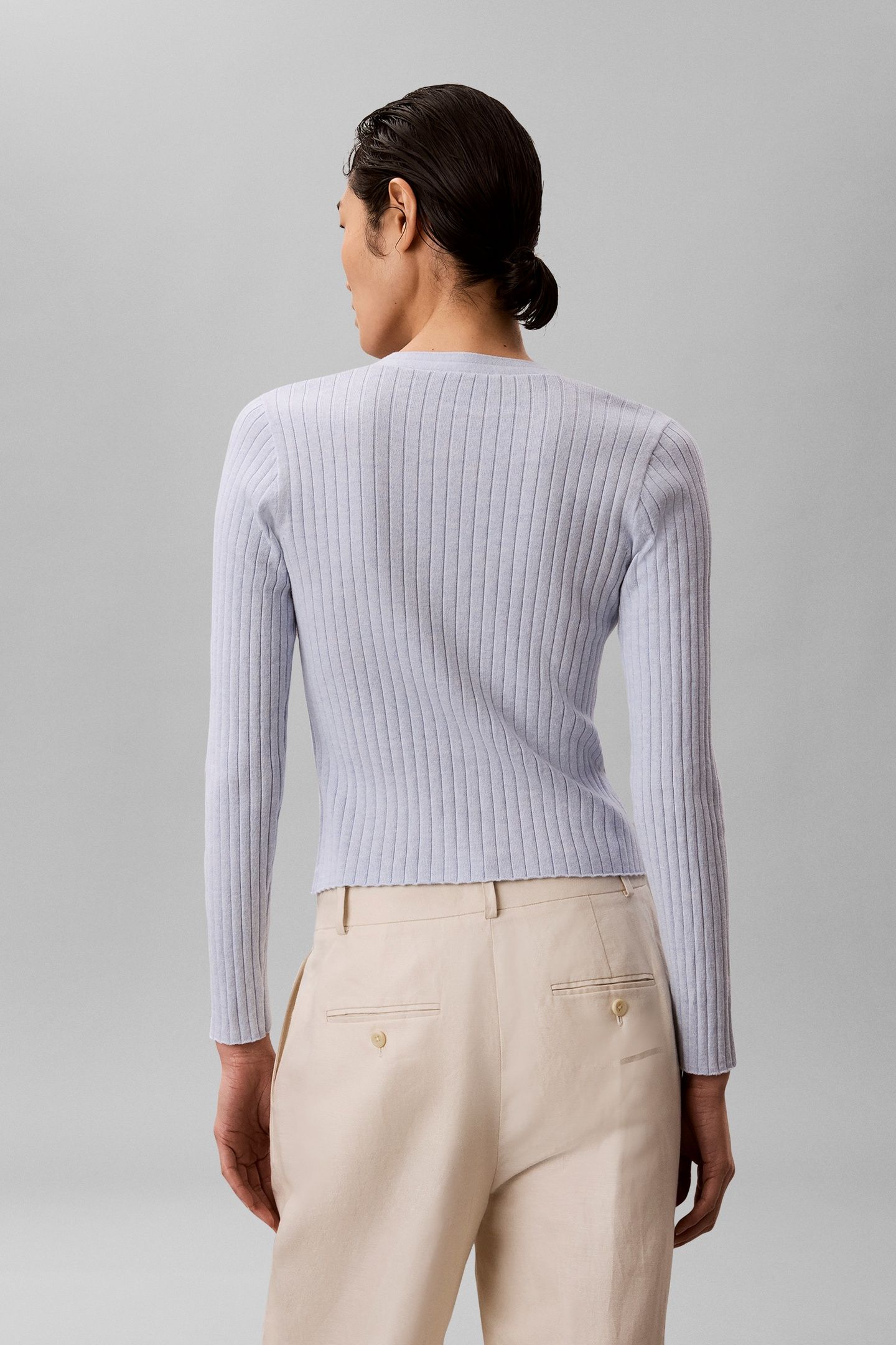 COTTON RIB CARDIGAN PLEIN AIR MELANGE 3