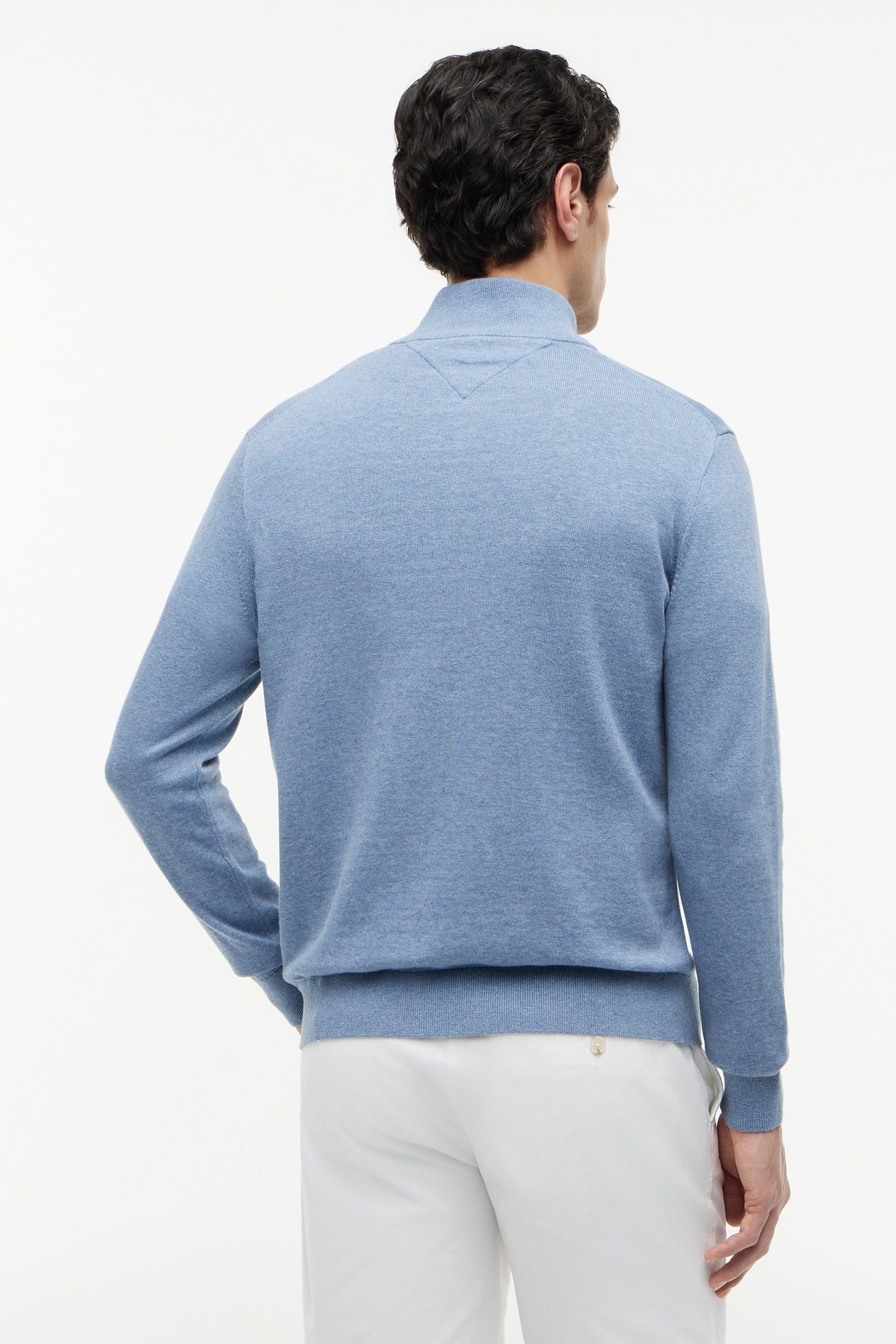 ESSENTIAL COTTON ZIP BRISK BLUE HEATHER 3