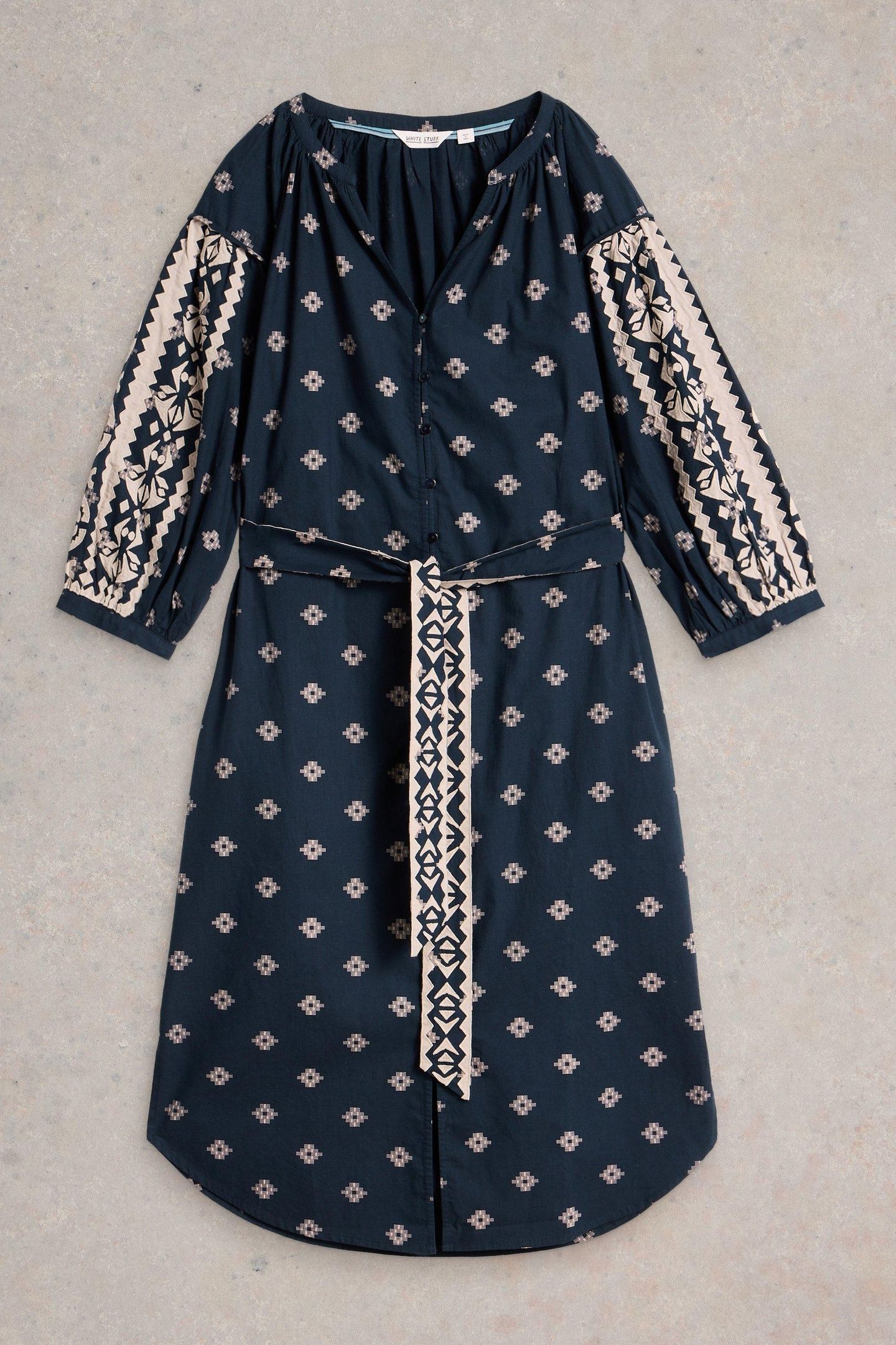 ELLA EMBROIDERED DRESS NAVY MULTI 4