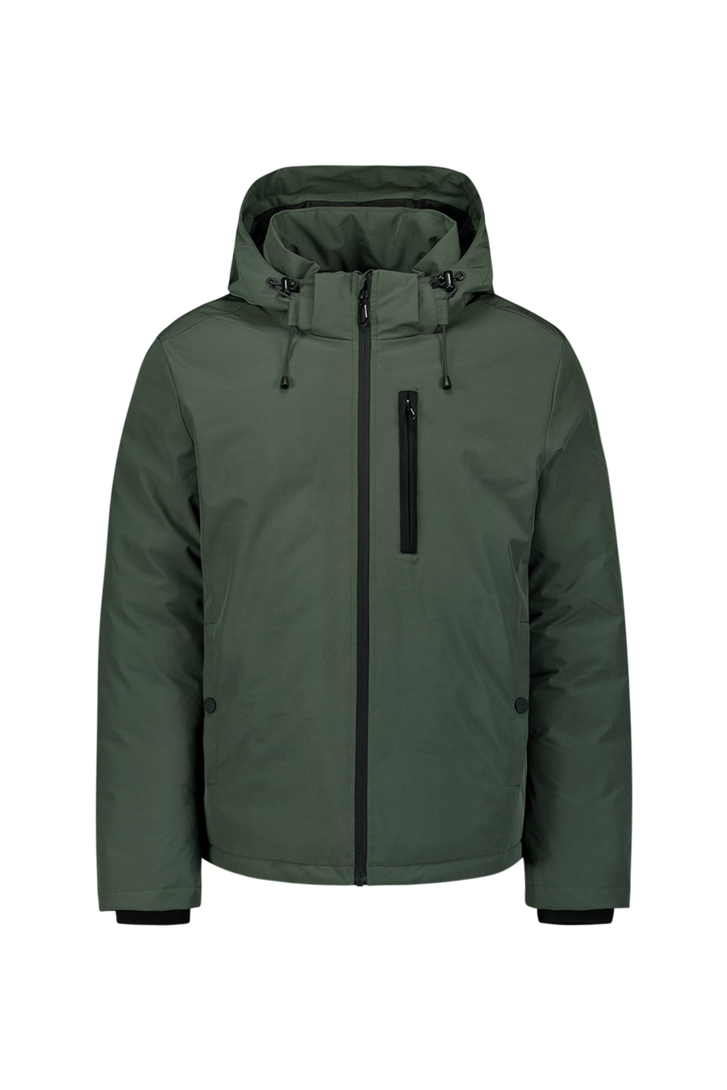 JACKET SHORT FIT HOODED PADDED DARK STEEL 1