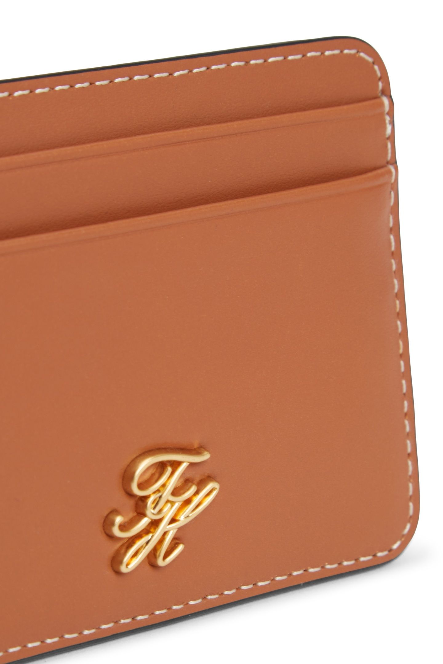 SCRIPT LEATHER CARDHOLDER COGNAC 4