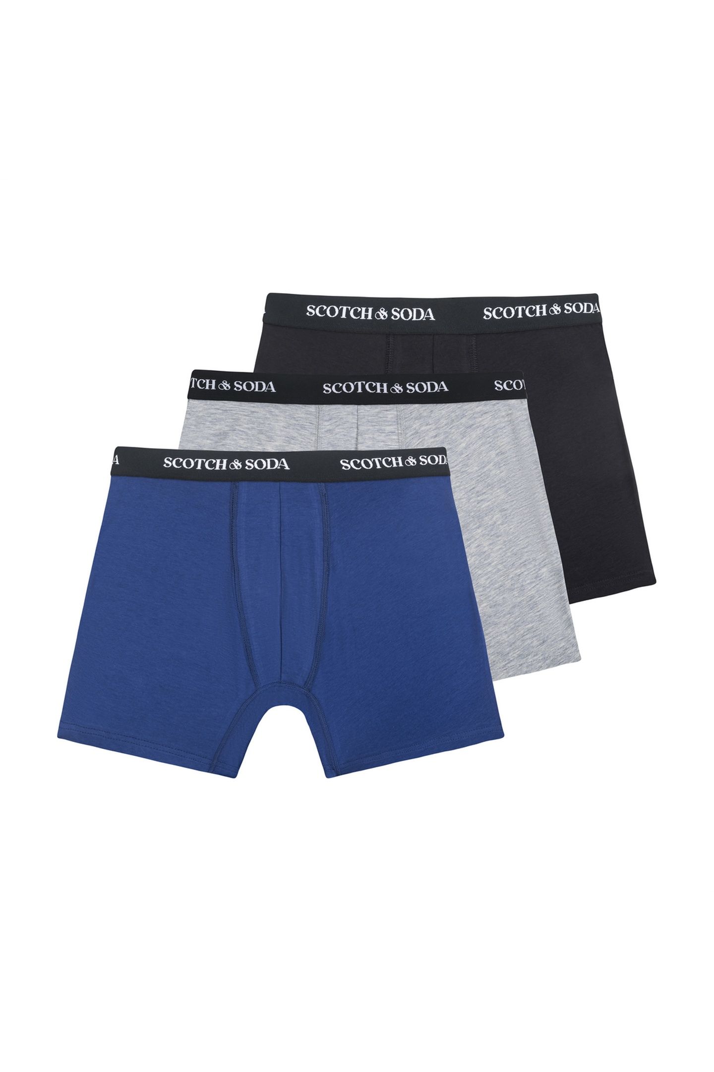 3PK MENS COTTON STRETCH BOXER BRIEF NAVY/GREY 1