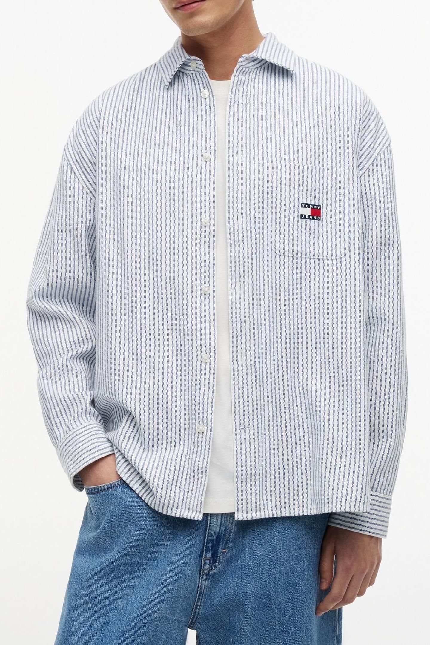 OVERSIZED STRIPE OXFORD PROVIDENCE BLUE 2