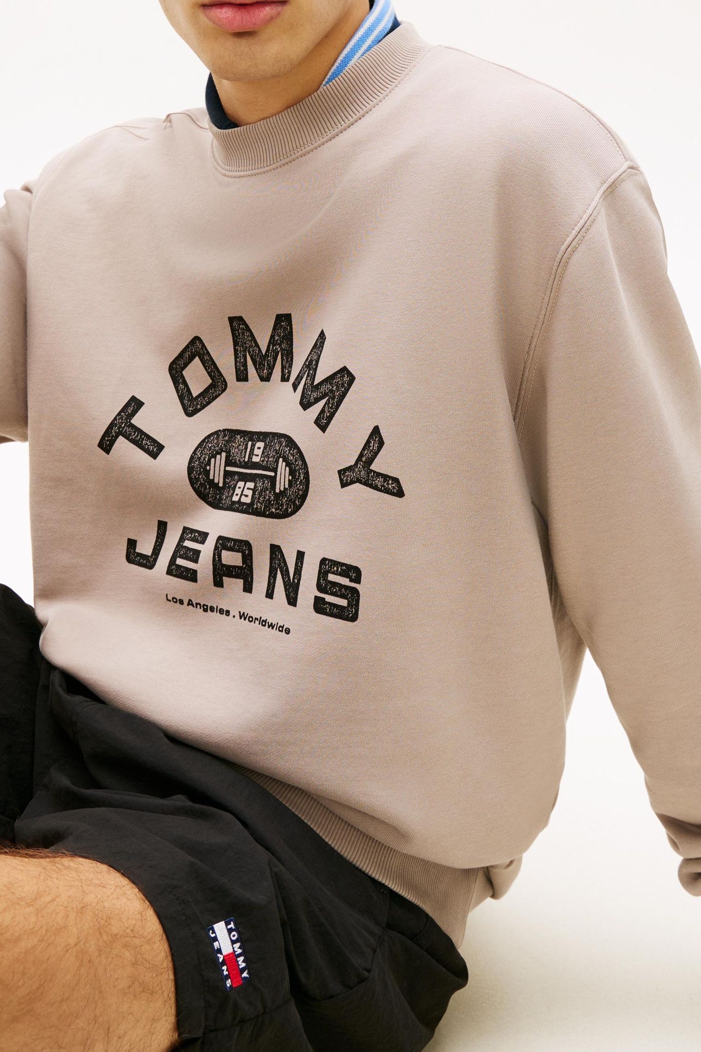 GRAPHIC TERRY CREW NECK SWEATSHIRT LIMESTONE DUST 4