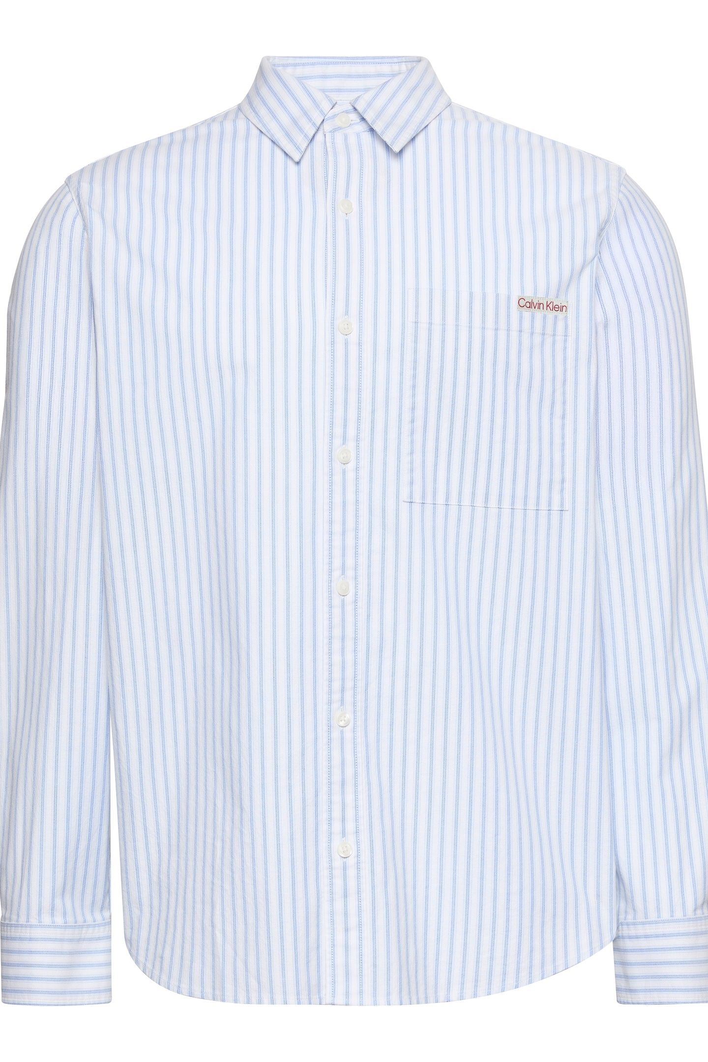 LONG SLEEVE YARN-DYED STRIPE OXFORD BLUE DESCENT 4