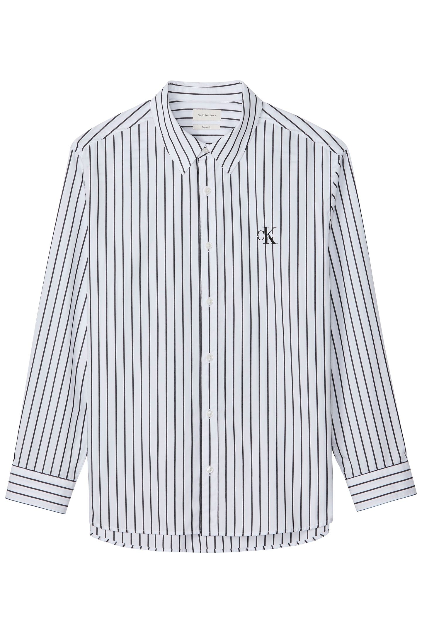 LONG SLEEVE YARN-DYED STRIPE WASHED BRILLIANT WHITE 5