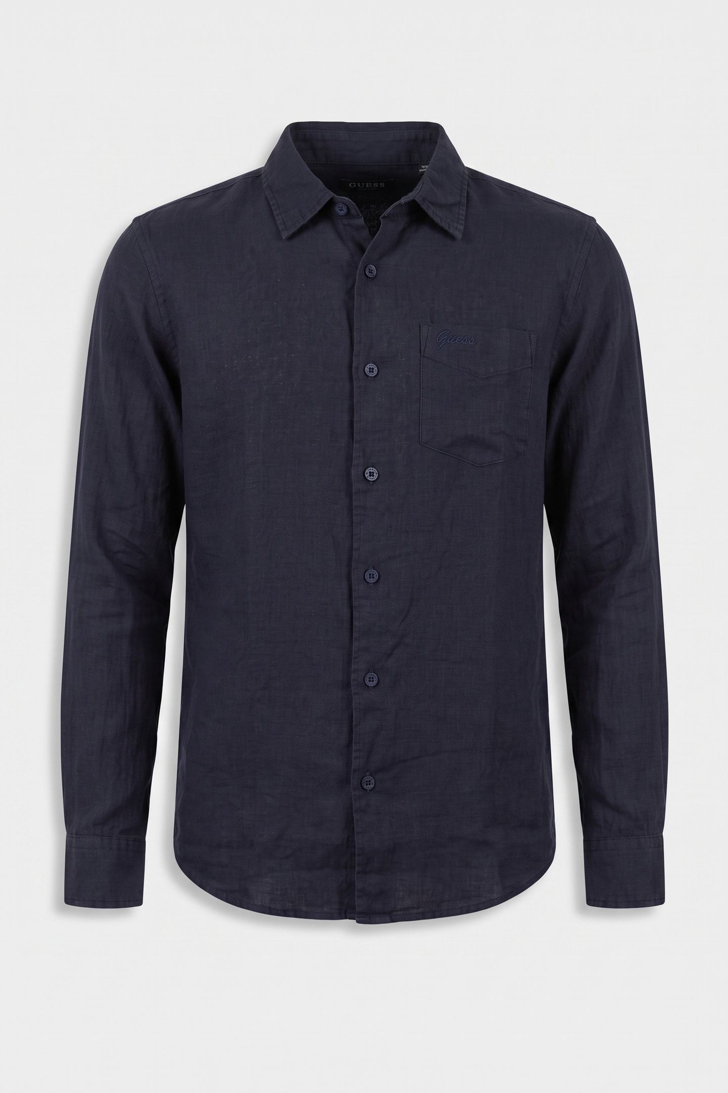 GUESS ECO LS NAPA LINEN SHIRT SMART BLUE MULTI 5