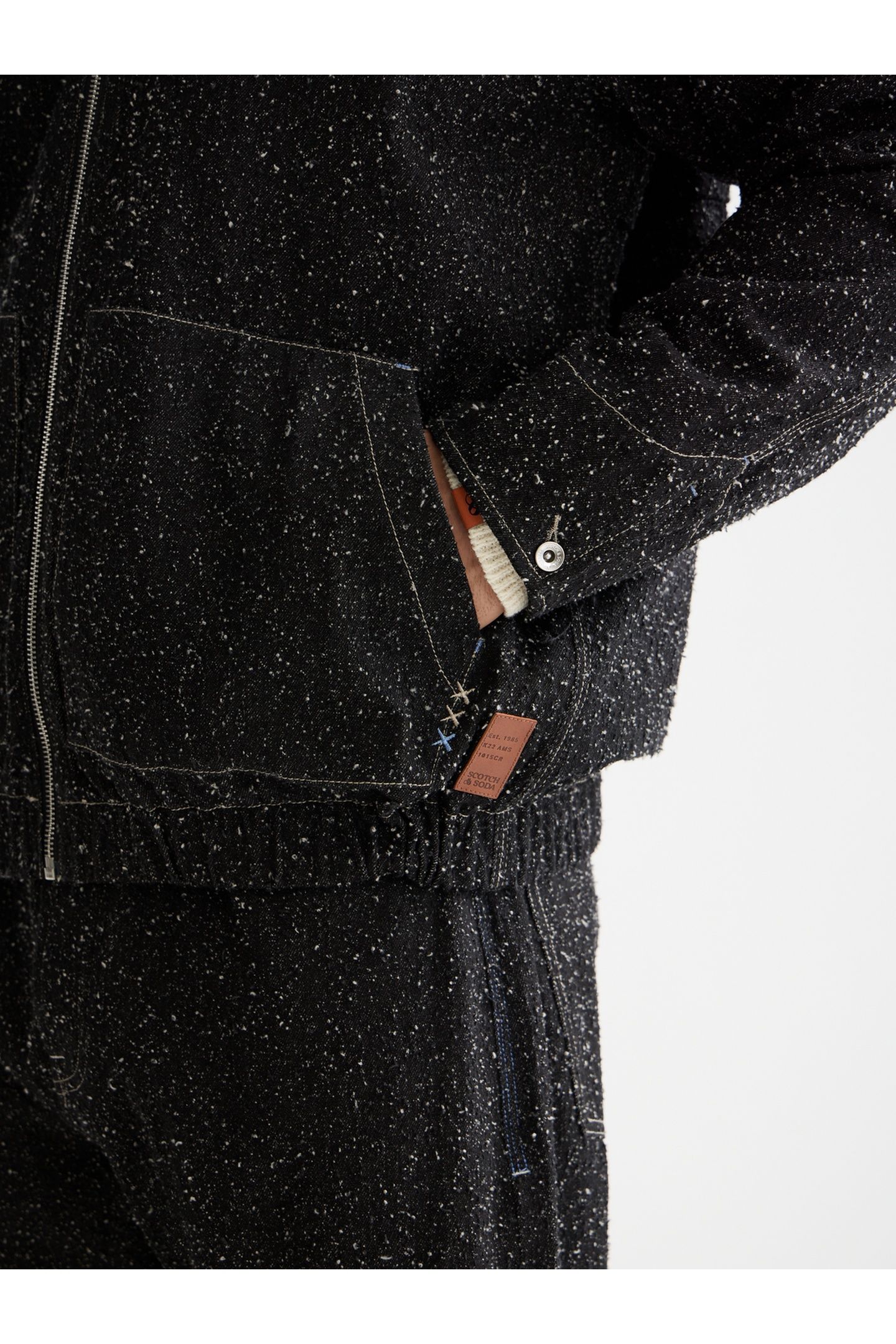 HOODED DENIM JACKET — BLACK SNOW 7