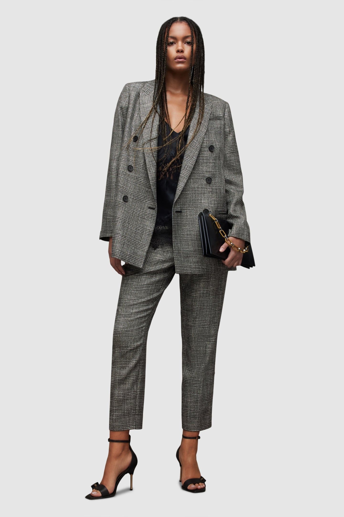 ASTRID SPARKLE BLAZER GREY CHECK 5