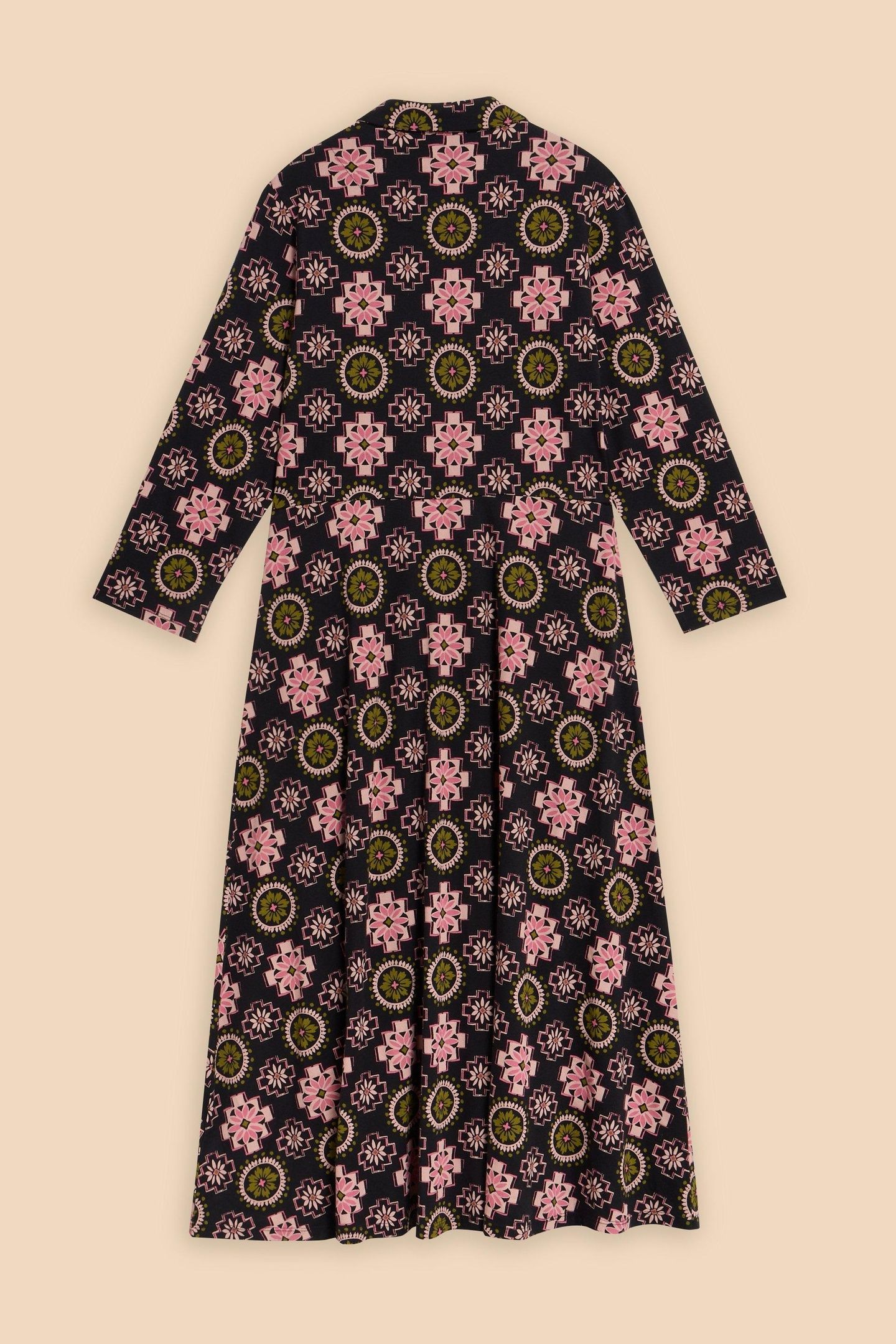 ADA JERSEY SHIRT DRESS BLACK MULTI 5