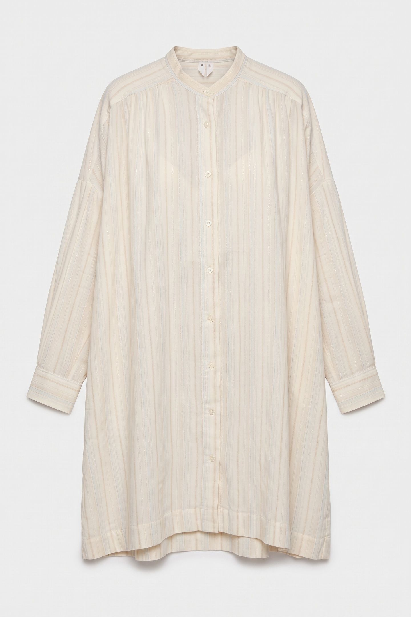 FONDANT LUREX SHIRT DRESS WHITE 3