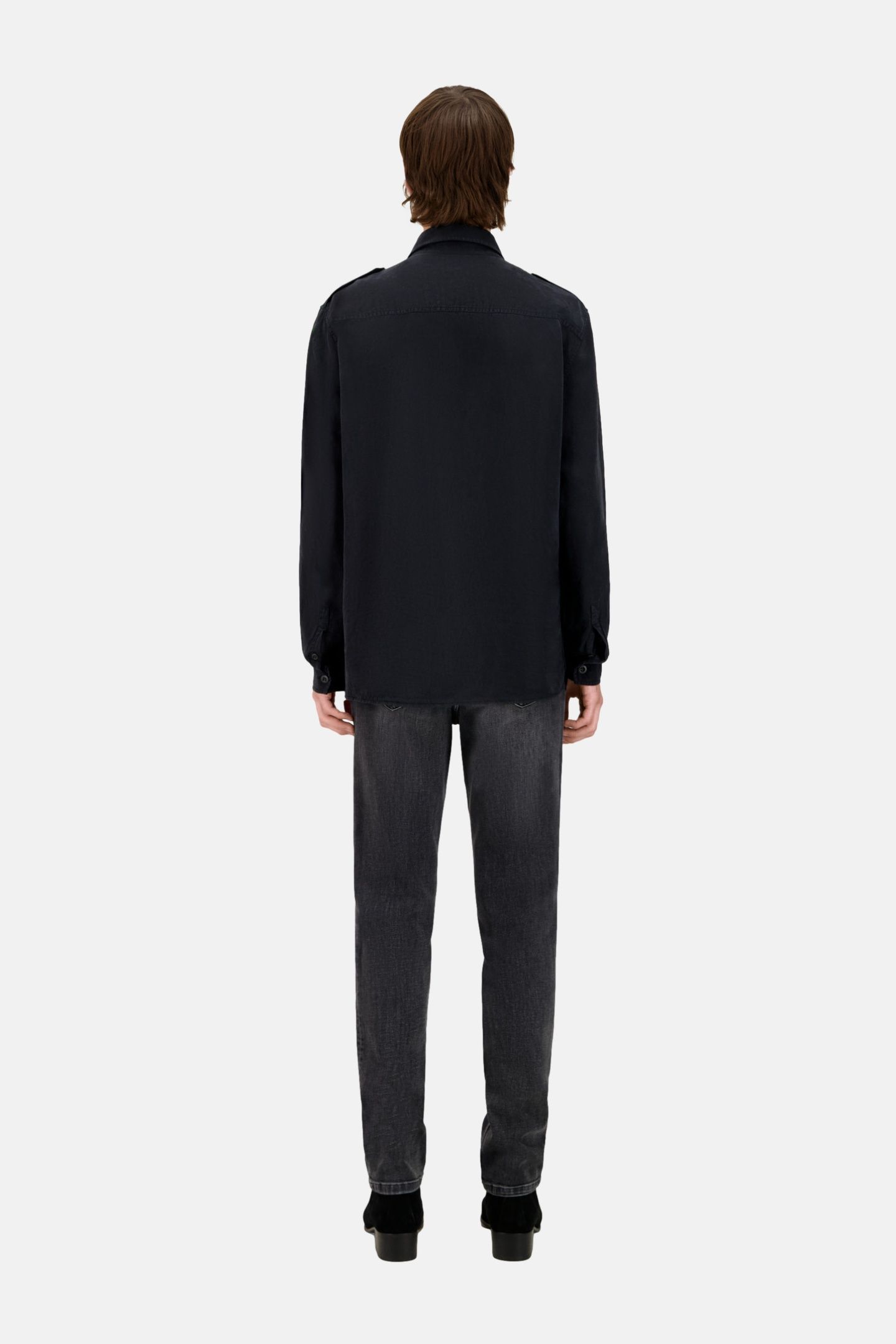 MILITARY SHIRT WITH PATCH POCKETS BLACK 4