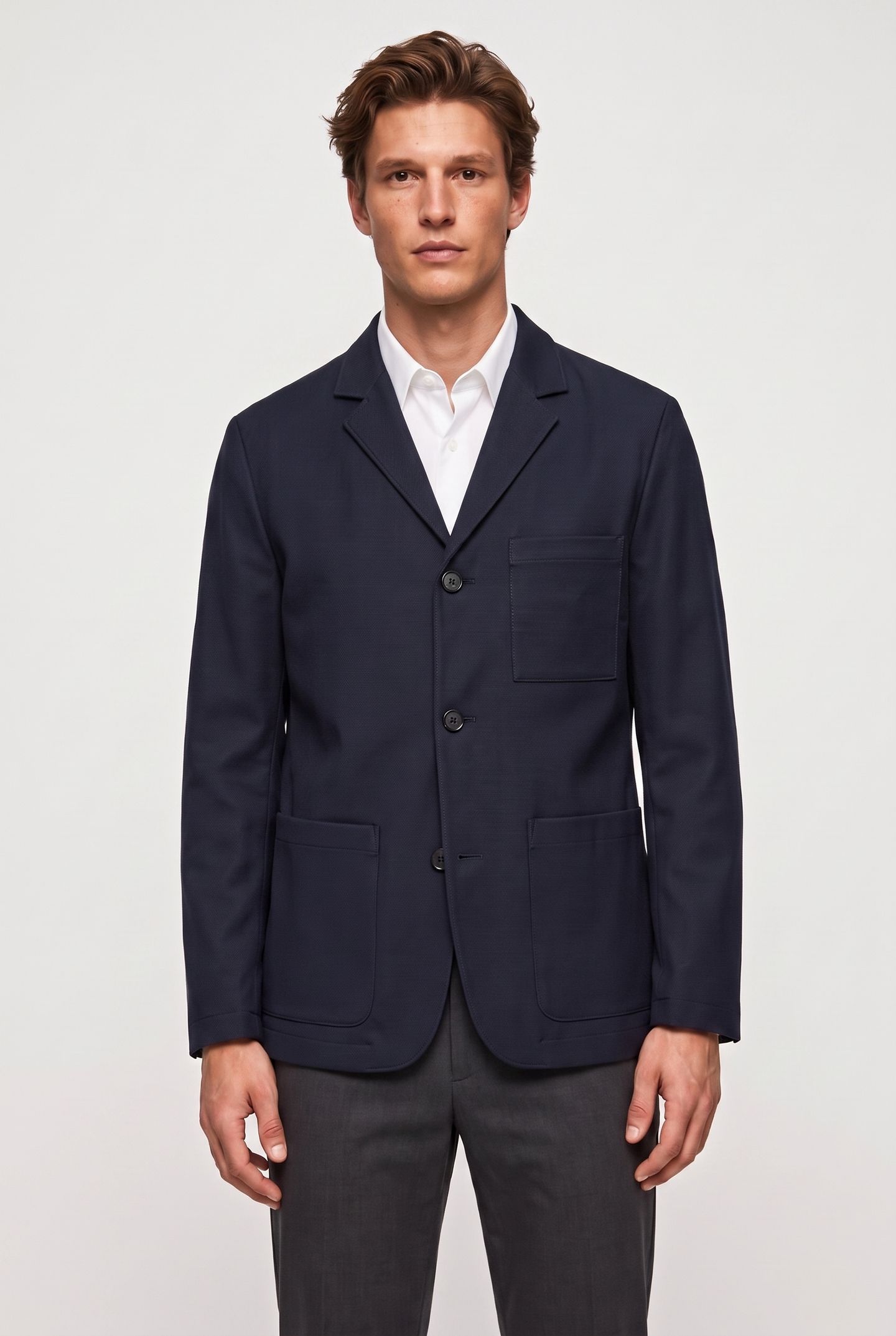 DOVAS WOOL TWILL JACKET BLUE 1