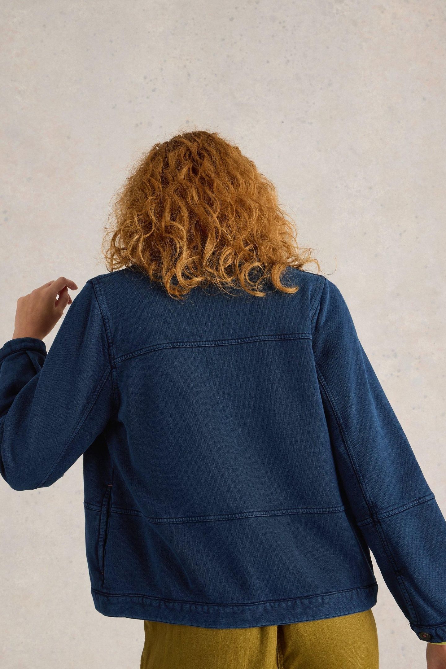 CAMILLE JERSEY JACKET MID DENIM 3