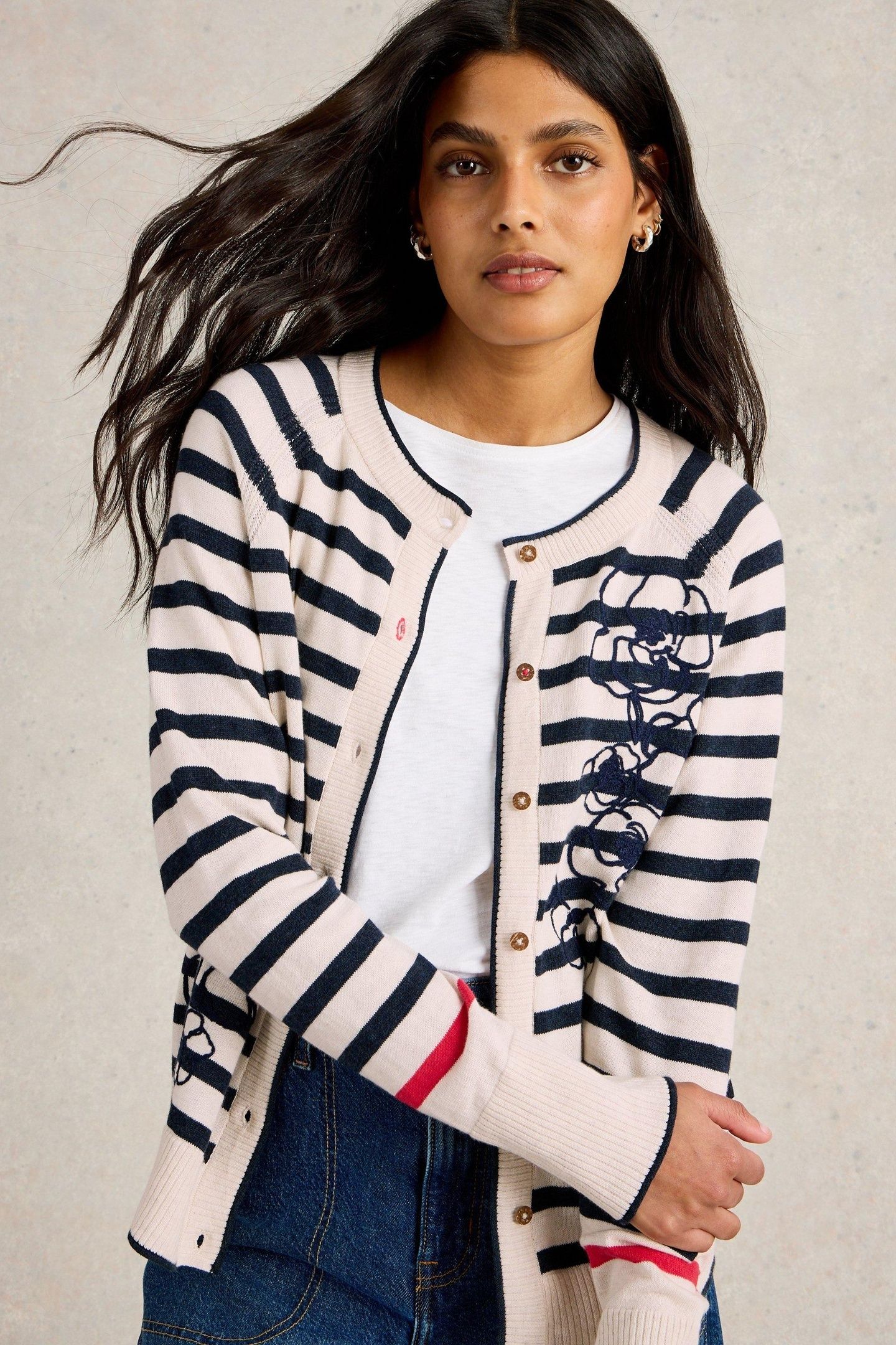LULU EMBROIDERED CARDI WHITE MULTI 2