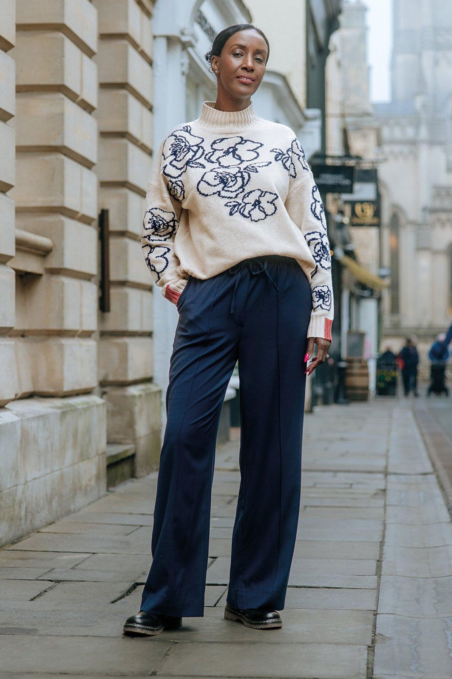 FREDA WIDE LEG TROUSER DARK NAVY 8