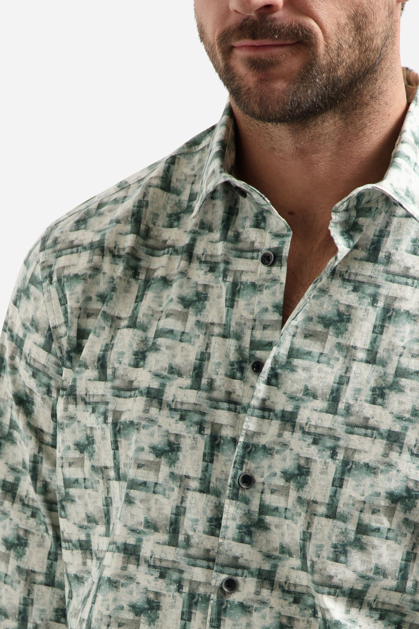SHIRT STRETCH ALLOVER PRINTED SEABLUE 7