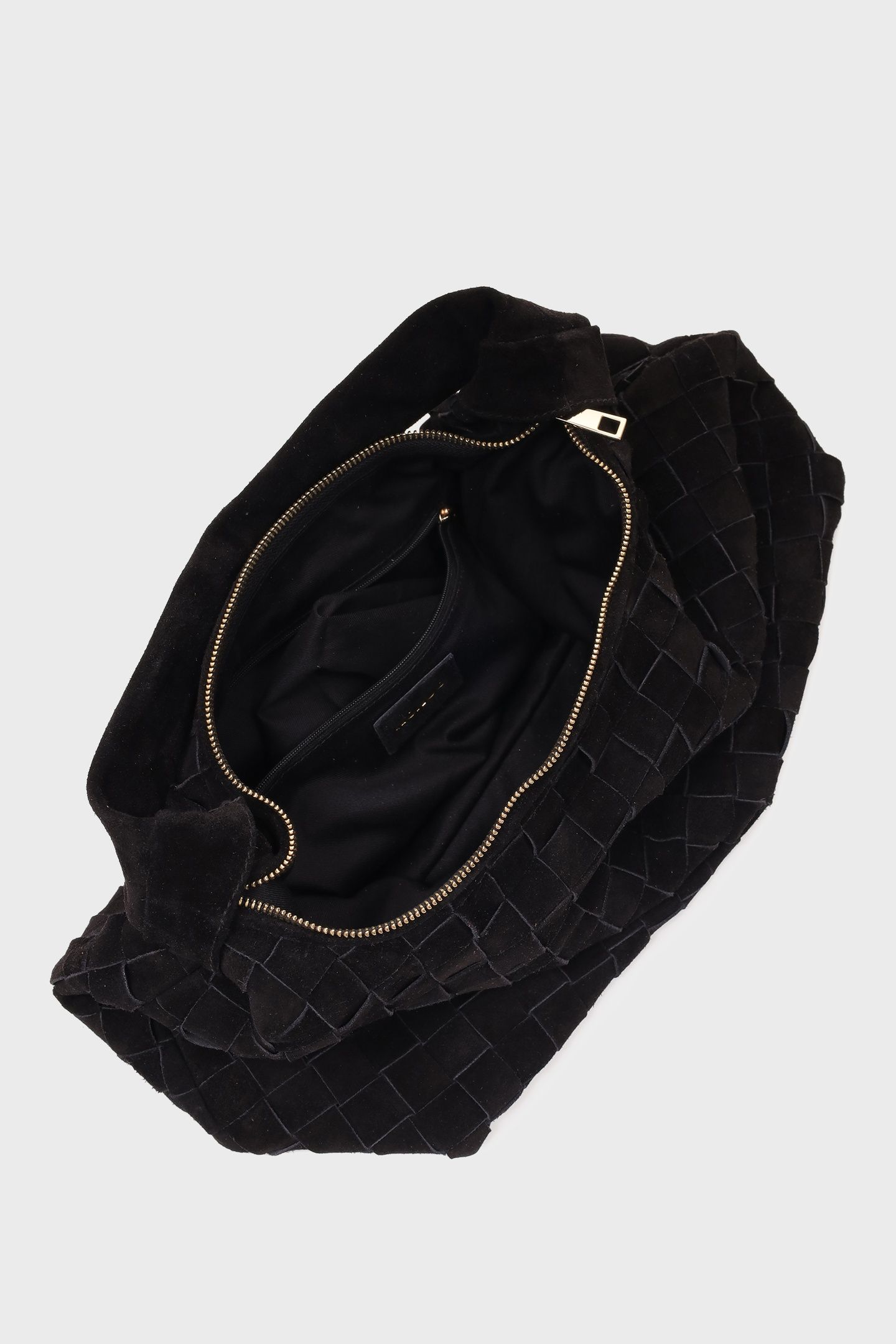 BIG DANDY BRAIDED SUEDE BLACK W. GOLD 5
