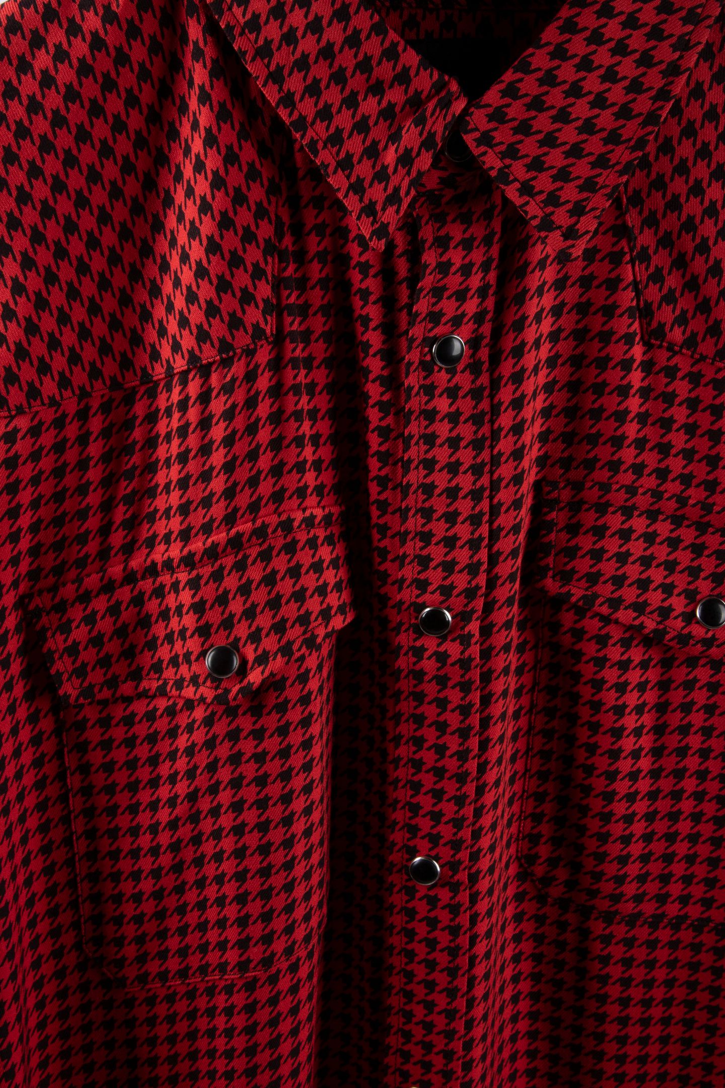 LONG-SLEEVED SHIRT W CLASSIC COLLAR BLACK - RED 5