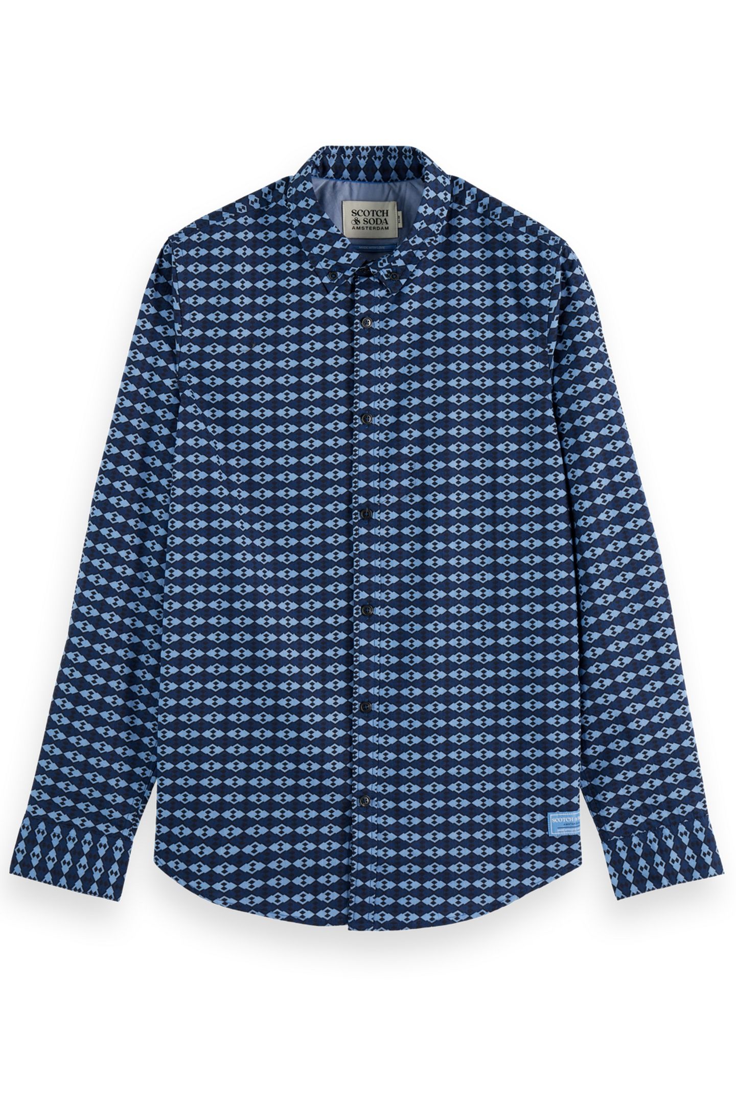 MICRO AOP SLIM-FIT SHIRT DIAMOND MICRO FADED DENIM AOP 4