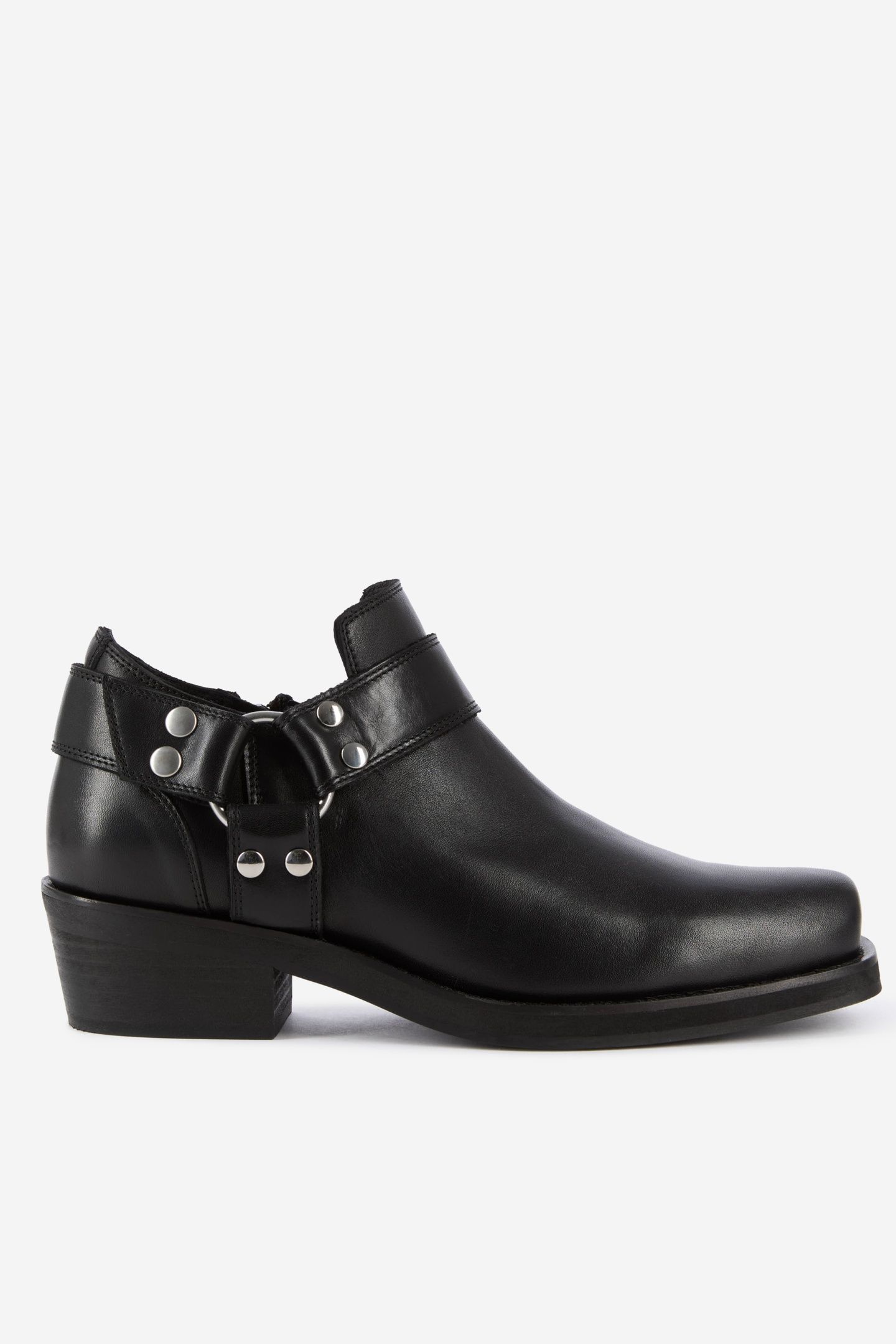 LOW LEATHER ANKLE BOOTS BLACK 1