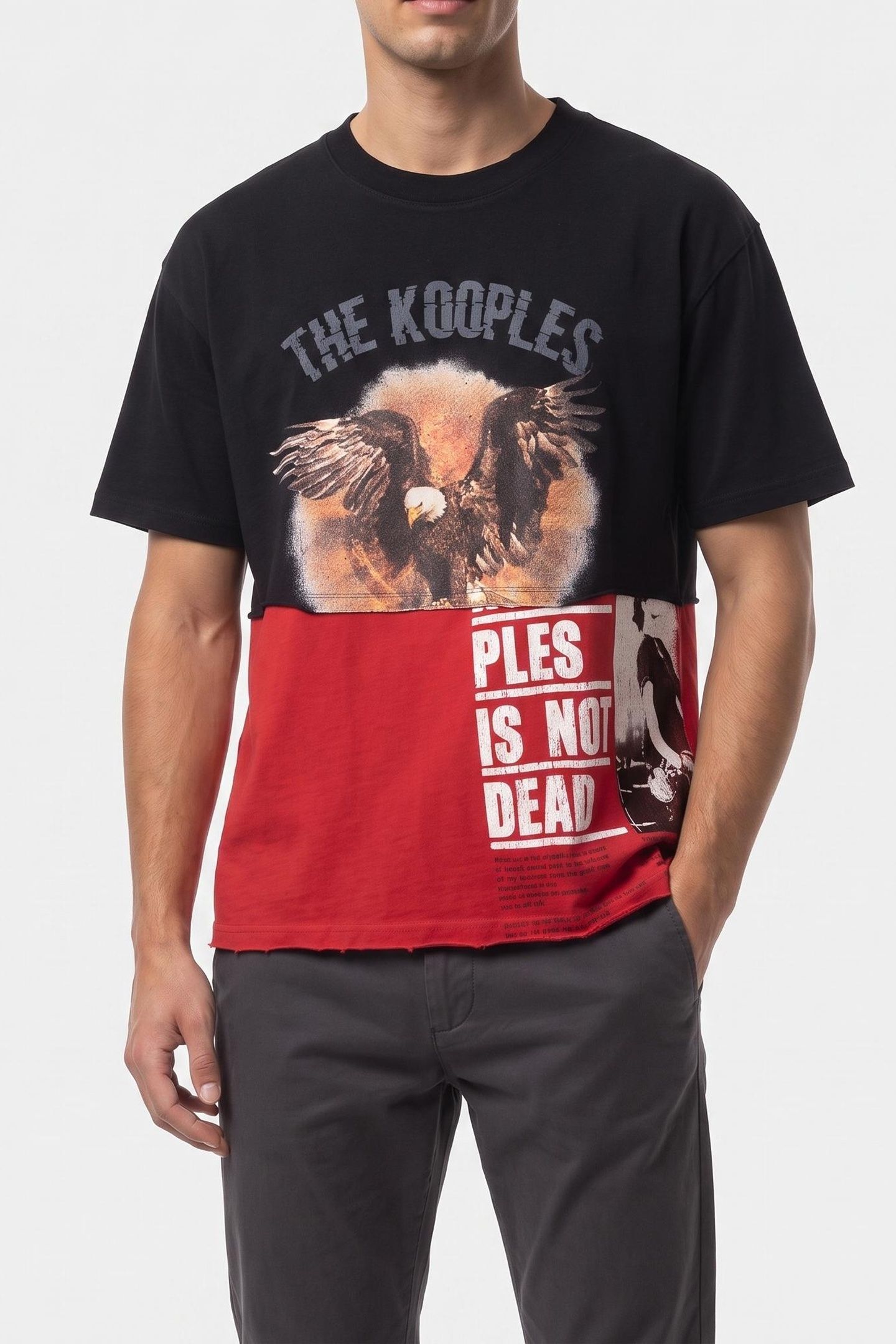 SHORT-SLEEVED T-SHIRT WITH PRINT ON THE FRONT BLACK WASHED 1