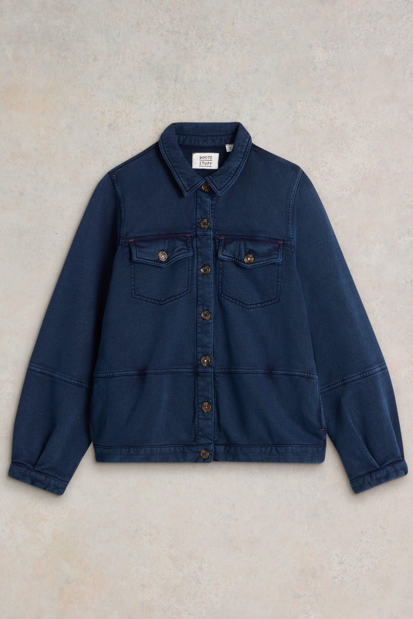 CAMILLE JERSEY JACKET MID DENIM 4