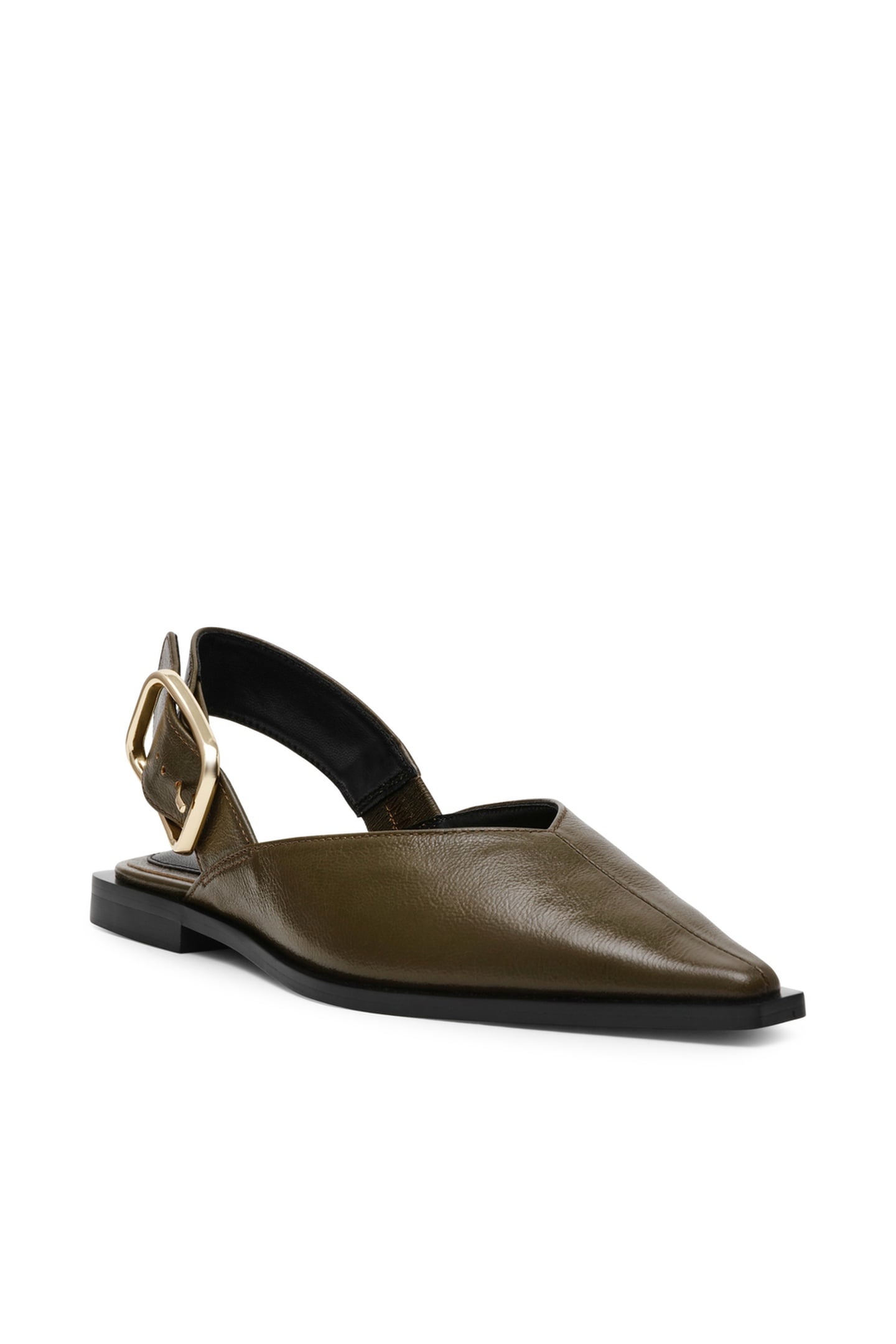 SHAY FLAT SHOES OLIVE LEATHER 2