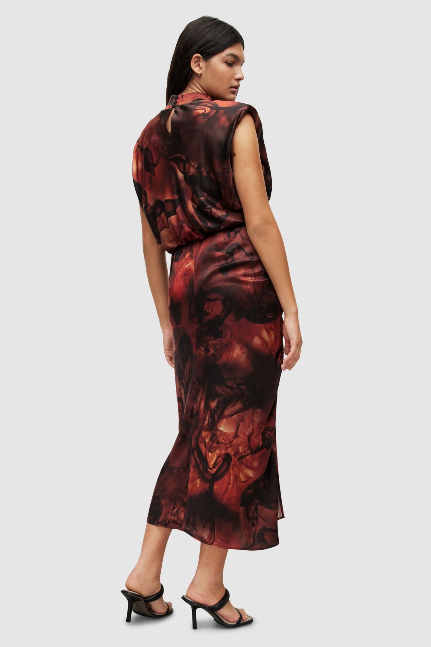 ISA CLAUDIA DRESS DEEP RUST RED 3