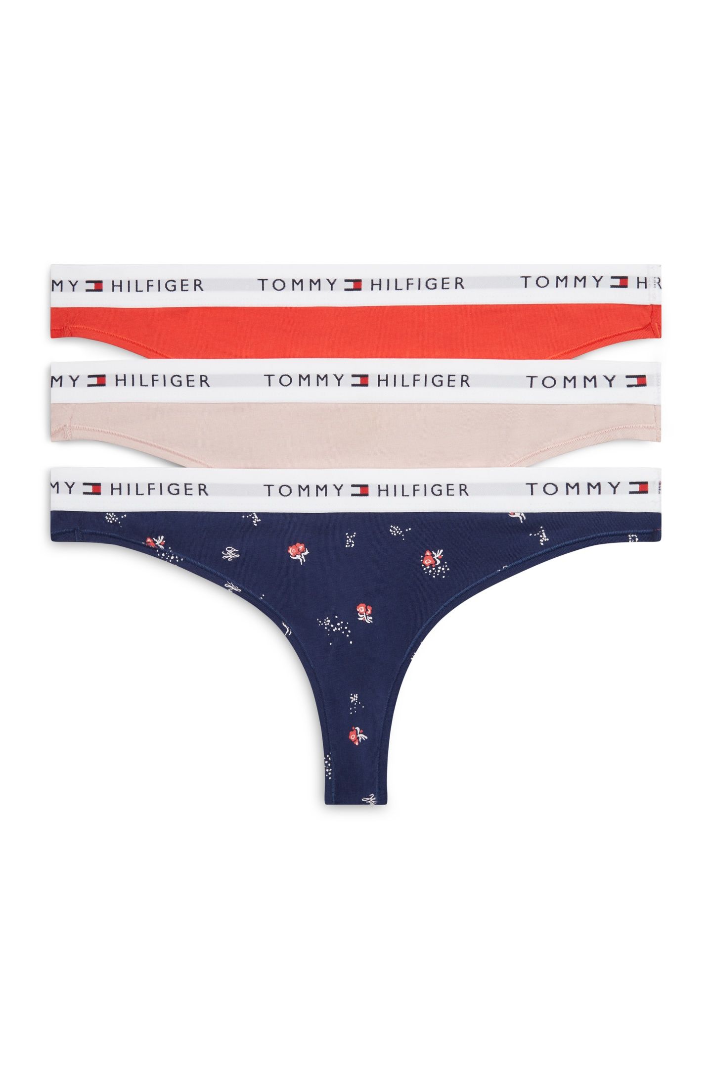 3 PACK THONG MINI FLORAL/FIRE RED/FOGGY PINK 1