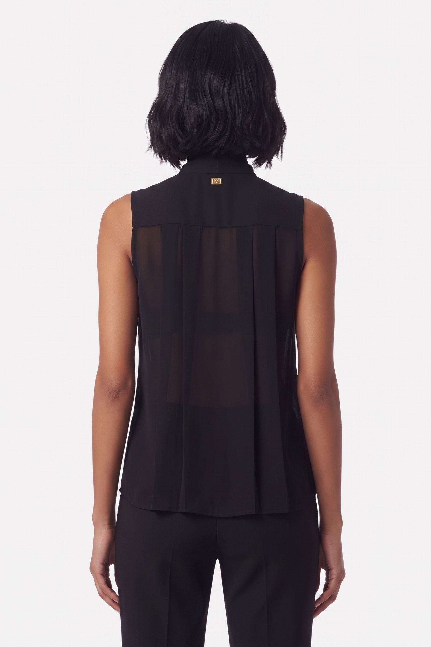 ETTA BOW SL SHIRT JET BLACK A996 2