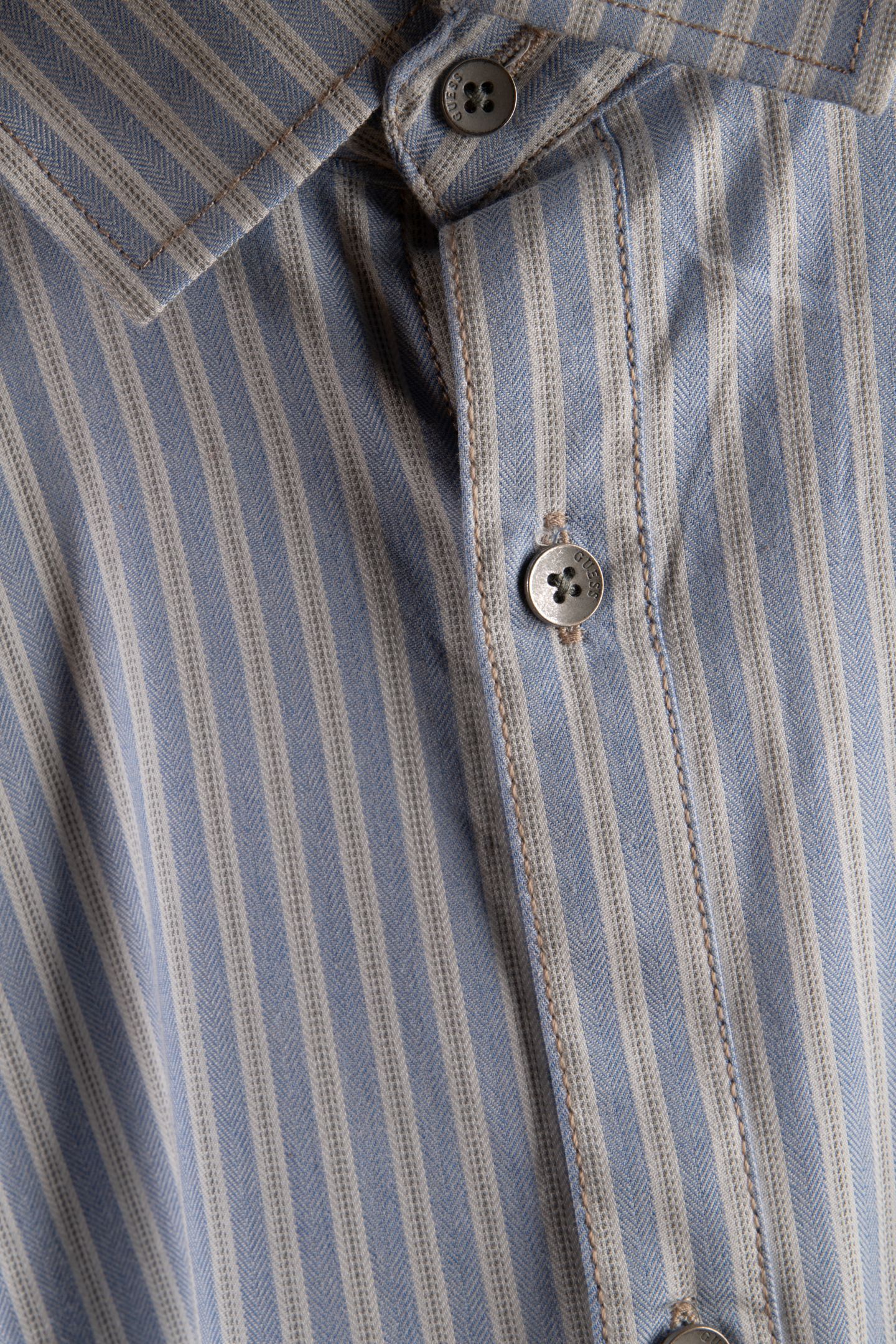 GUESS ECO LS COLLINS SHIRT PINK HERRINGBONE STR 4