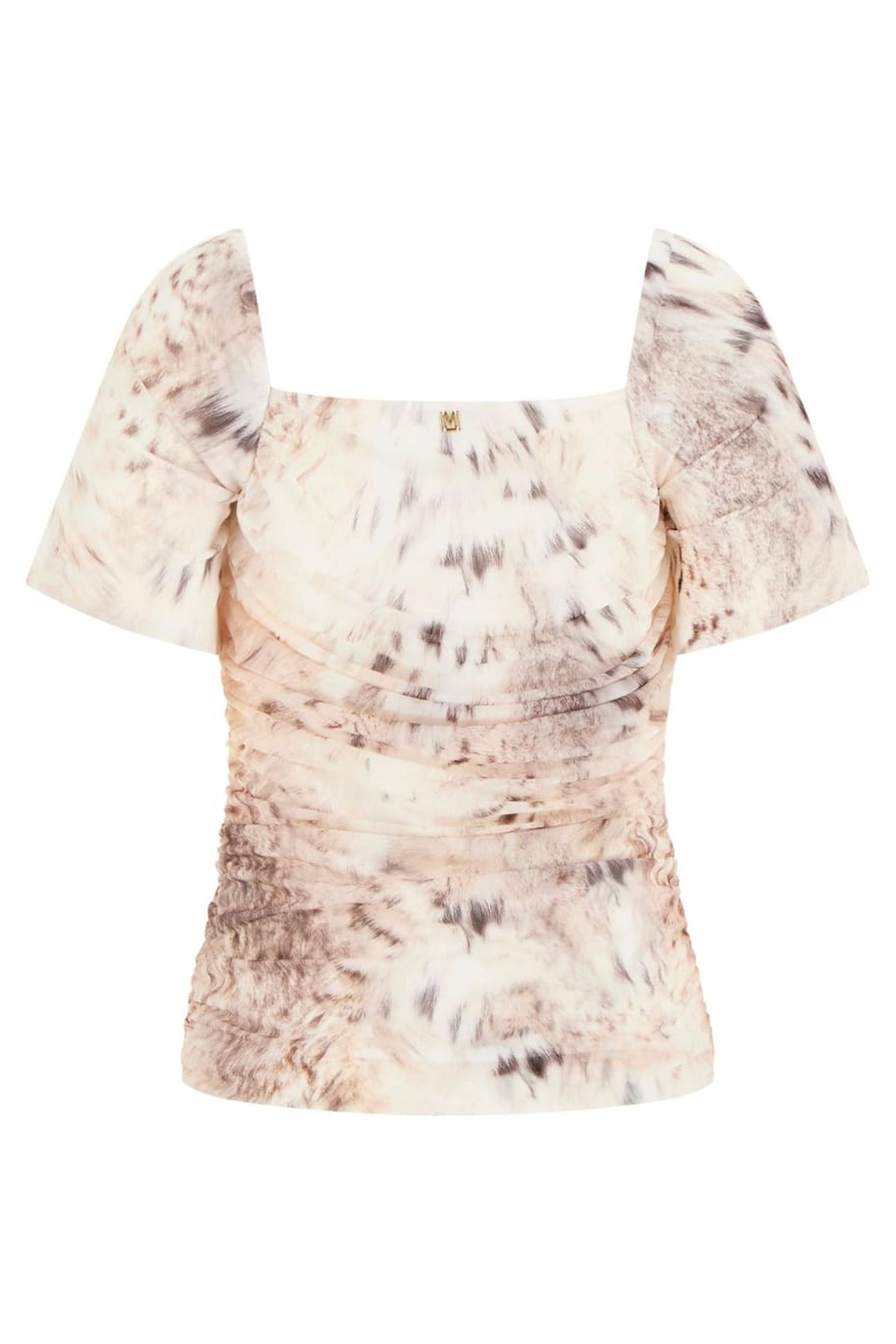 HOLLY SS DRAPED TOP SNOW LYNX 2