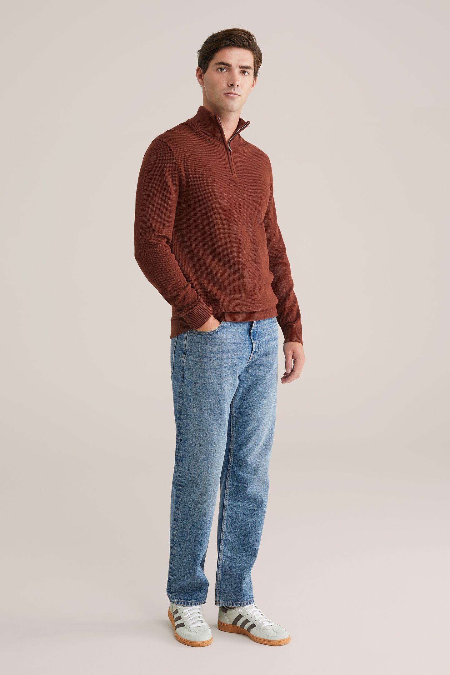HALFWAY ZIPPER RUST BROWN 2